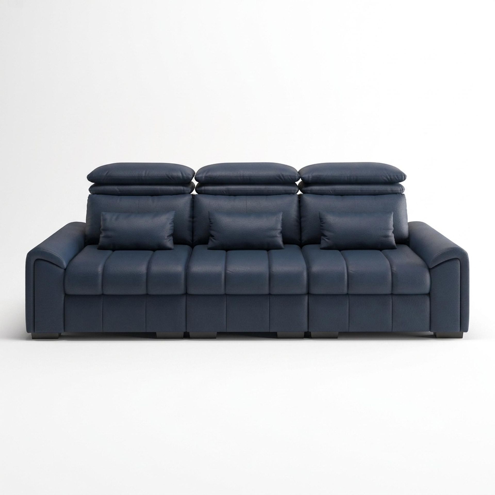 Eldur Relaxed Seat, 3 Seater Sofa, Cobalt Vegan Leather