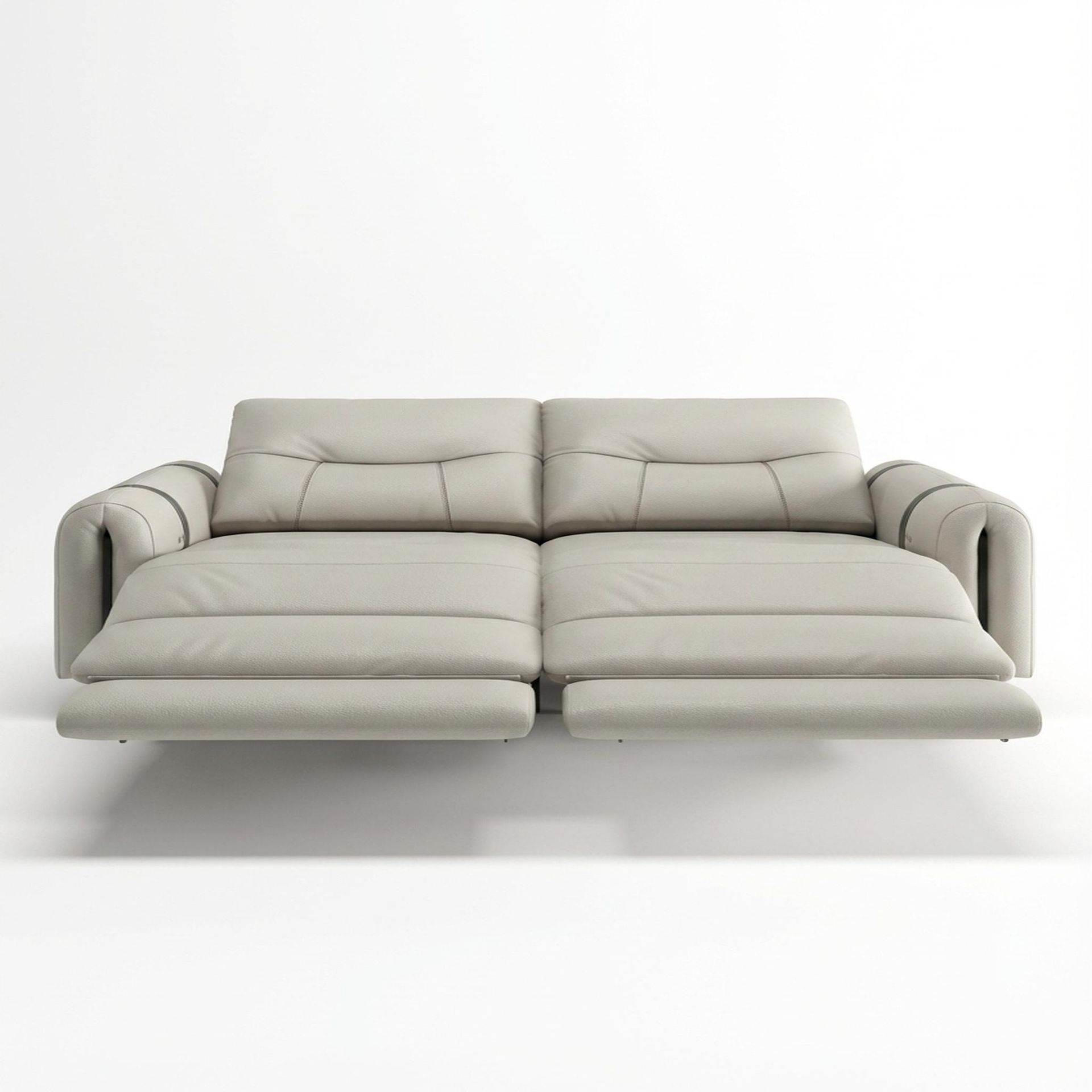 Fergus Relaxed Seat,Electric Recliner Mechanism, 2 Seater ( 2 RR), Alabaster Veil Vegan Leather