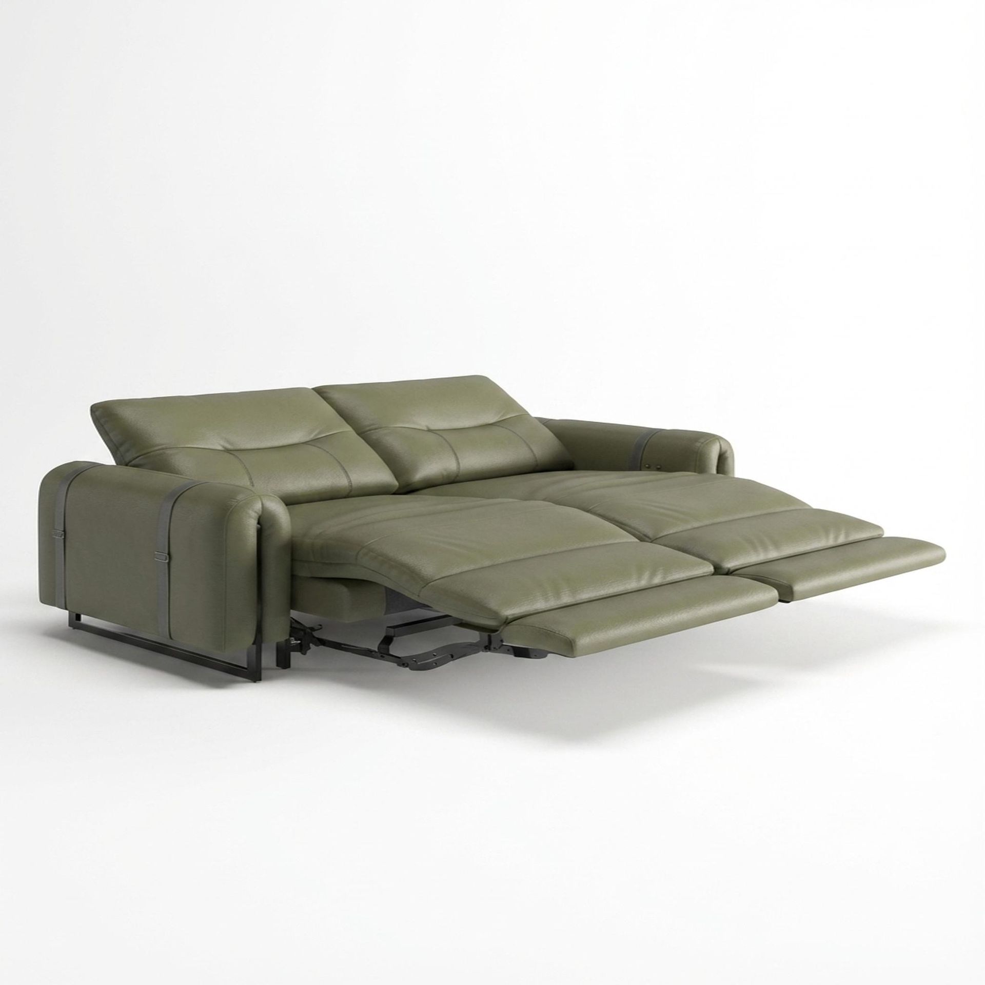 Fergus Relaxed Seat,Electric Recliner Mechanism, 2 Seater ( 2 RR), Olivewood Vegan Leather