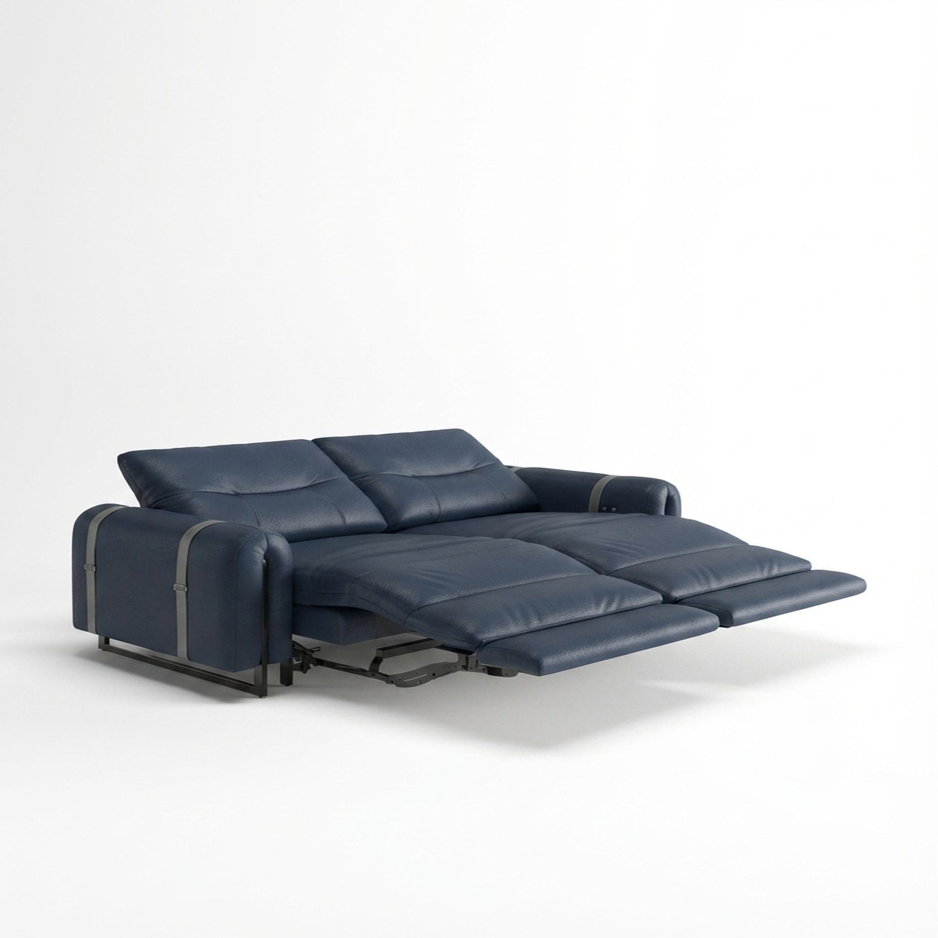 Fergus Relaxed Seat,Electric Recliner Mechanism, 2 Seater ( 2 RR), Cobalt Vegan Leather