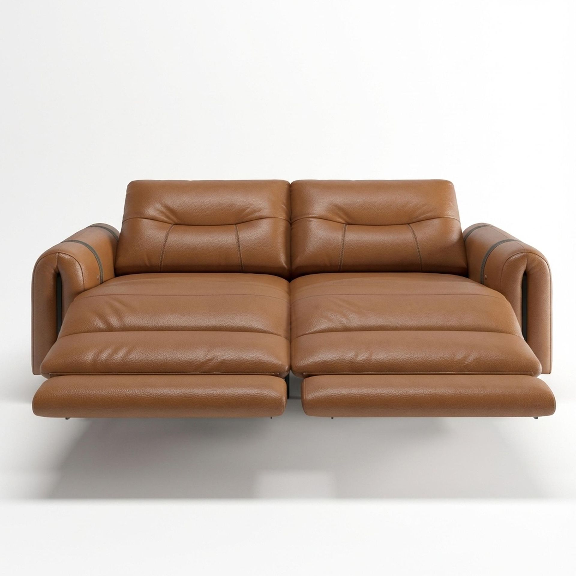 Fergus Relaxed Seat,Electric Recliner Mechanism, 2 Seater ( 2 RR), Ritz Tan Vegan Leather