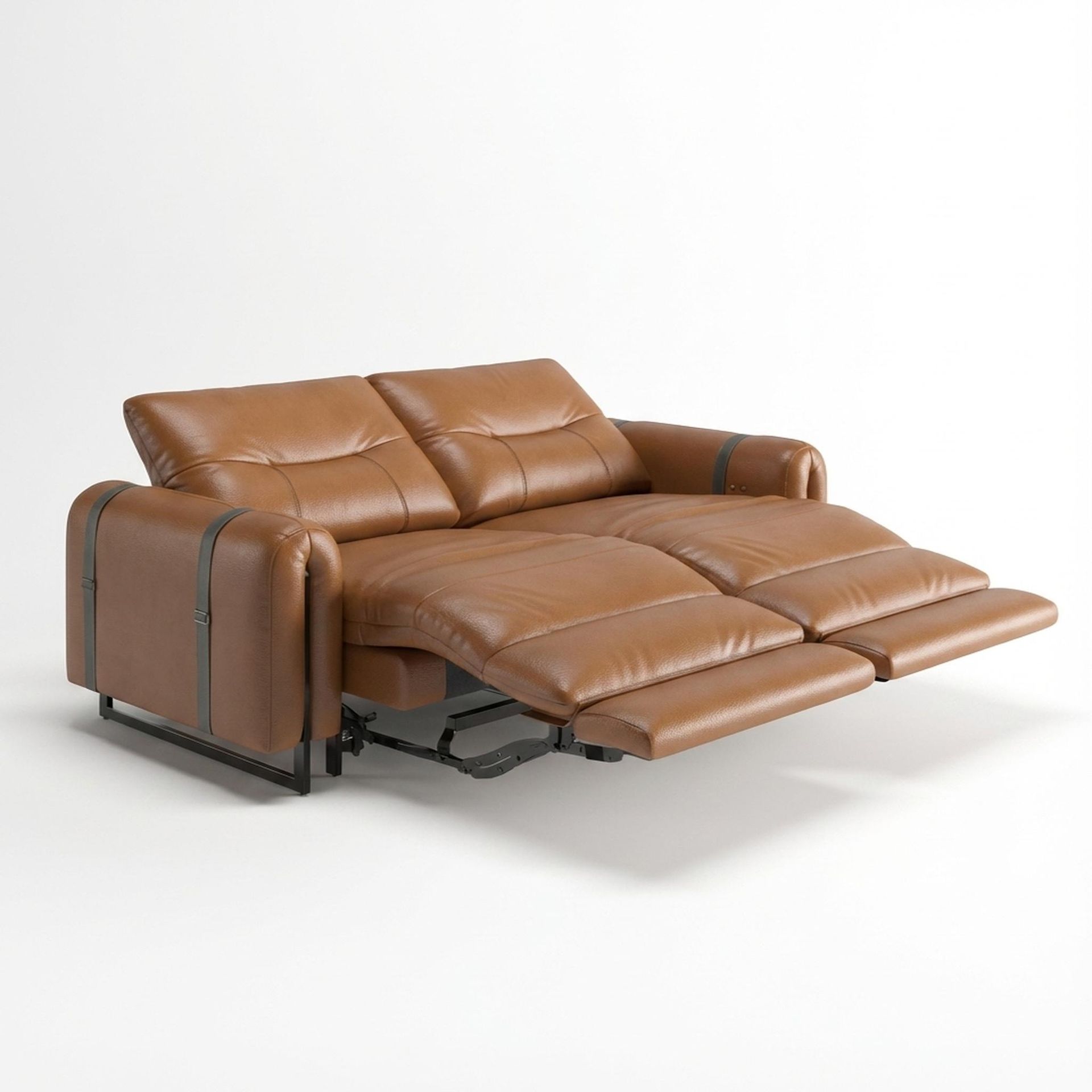 Fergus Relaxed Seat,Electric Recliner Mechanism, 2 Seater ( 2 RR), Ritz Tan Vegan Leather