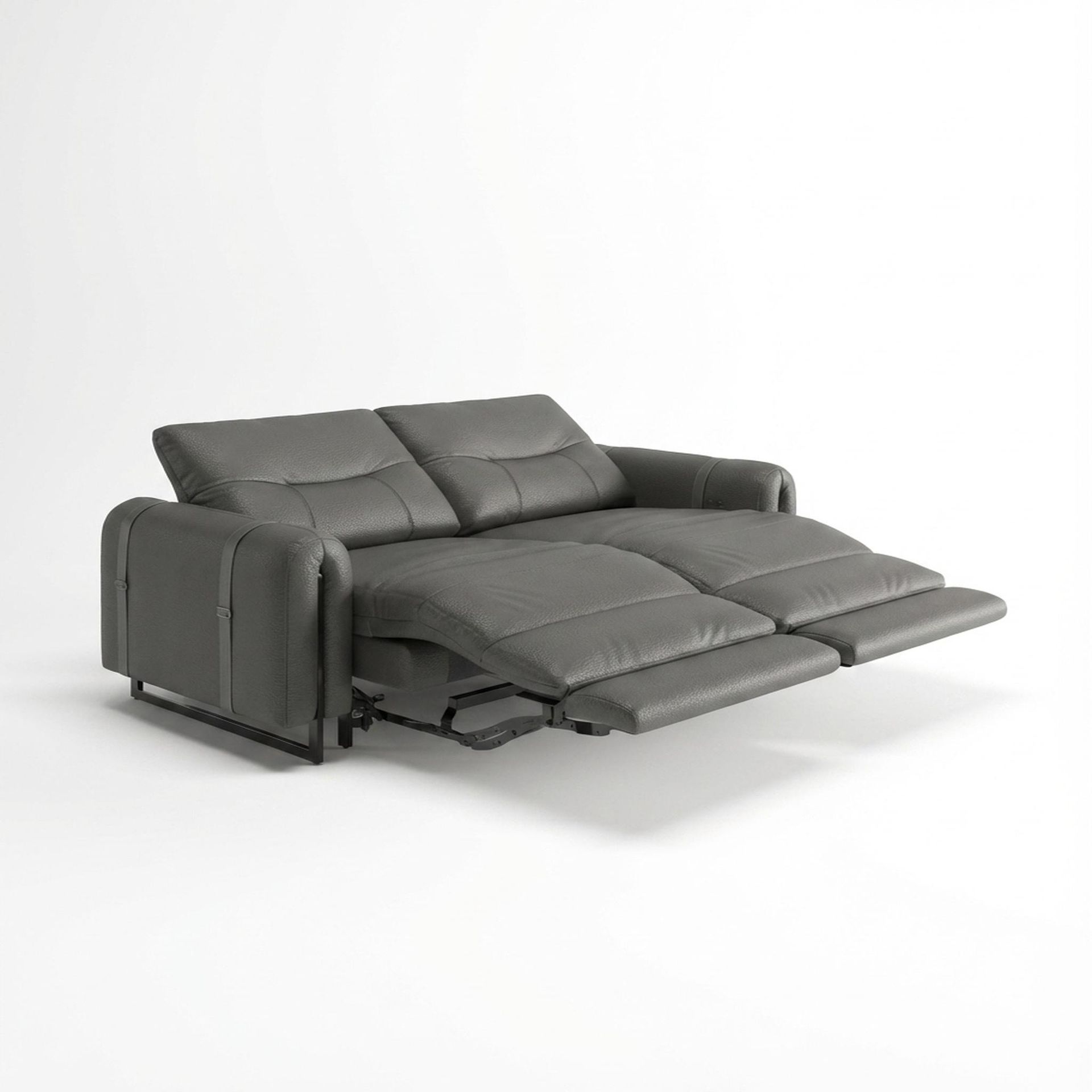 Fergus Relaxed Seat,Electric Recliner Mechanism, 2 Seater ( 2 RR), Chelsea Grey Aura Leather Essential