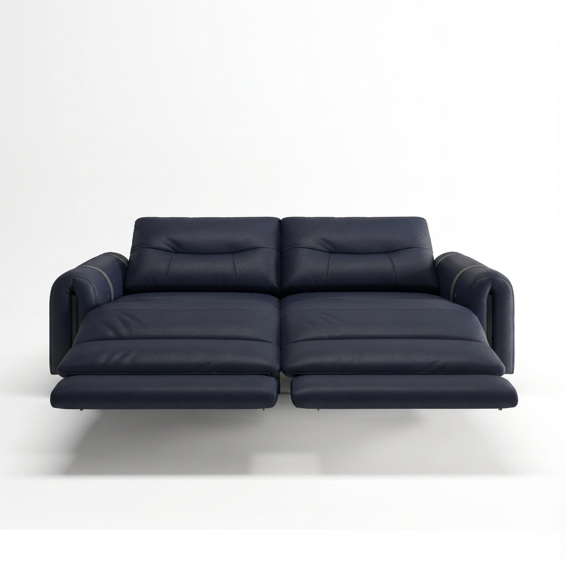 Fergus Relaxed Seat,Electric Recliner Mechanism, 2 Seater ( 2 RR), Arctic Blue Zenith Leather Essential