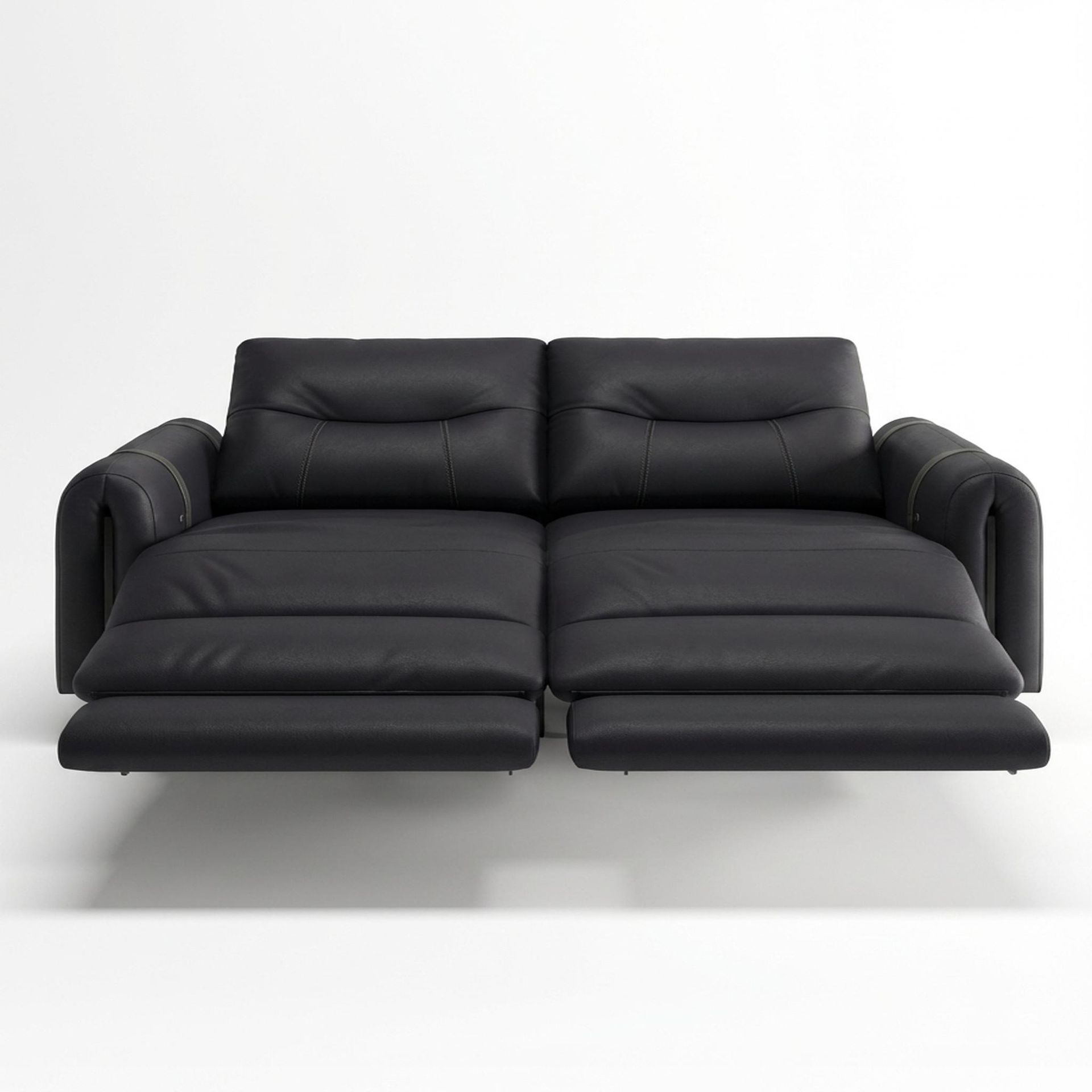 Fergus Relaxed Seat,Electric Recliner Mechanism, 2 Seater ( 2 RR), Mellow Black Leather Essential