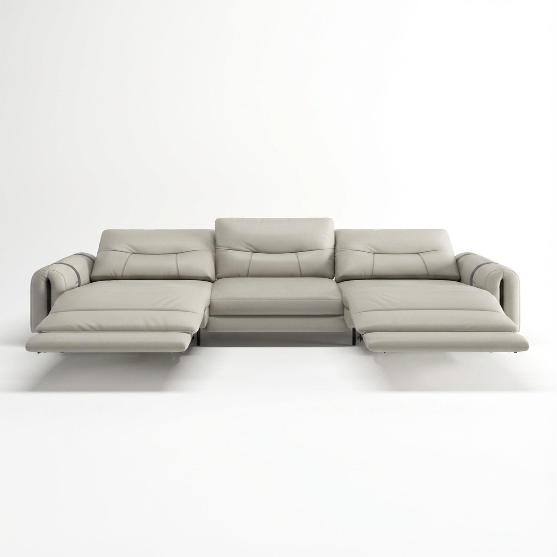 Fergus Relaxed Seat,Electric Recliner Mechanism, 3 Seater (2 RR), Alabaster Veil Vegan Leather