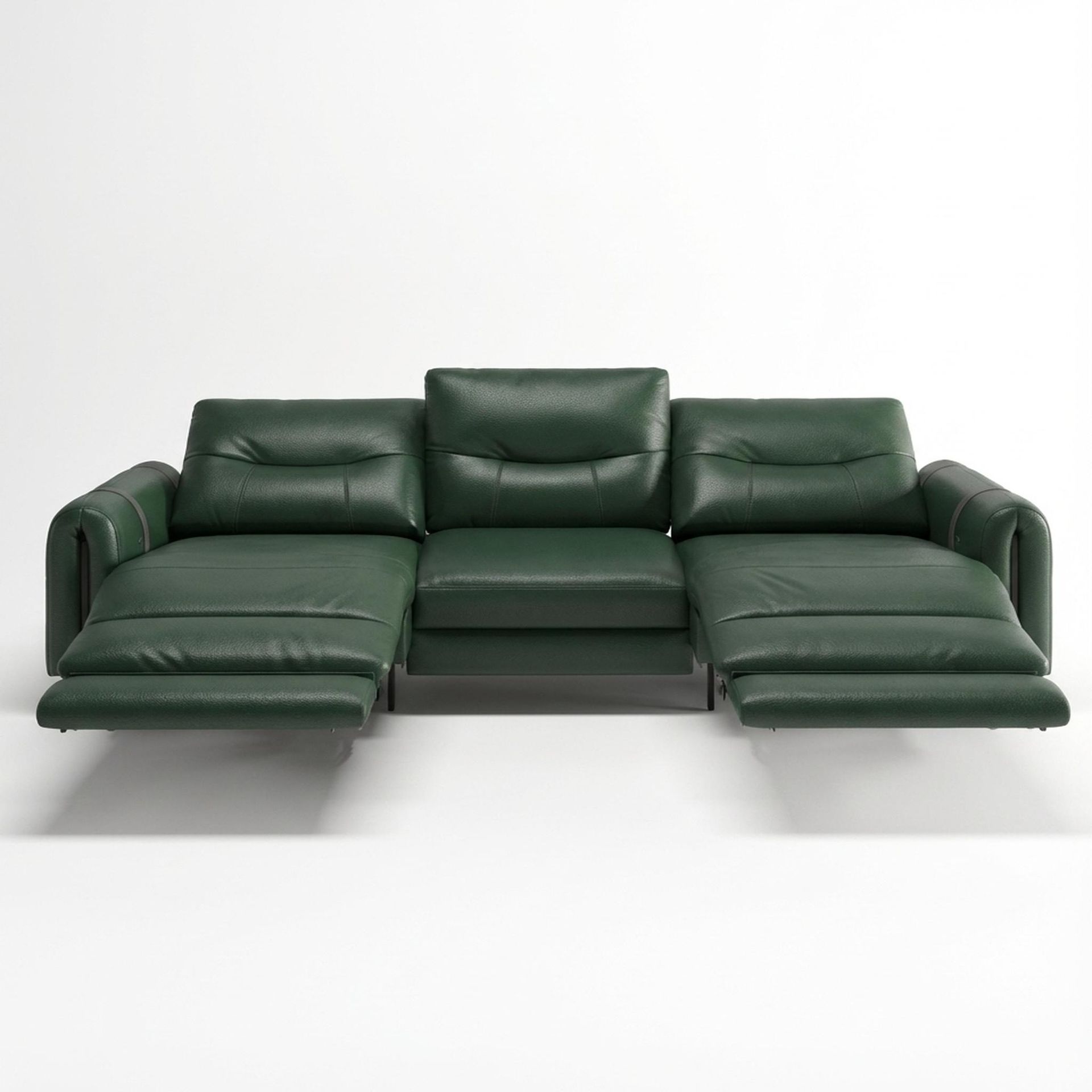 Fergus Relaxed Seat,Electric Recliner Mechanism, 3 Seater (2 RR), Valencia Green Vegan Leather