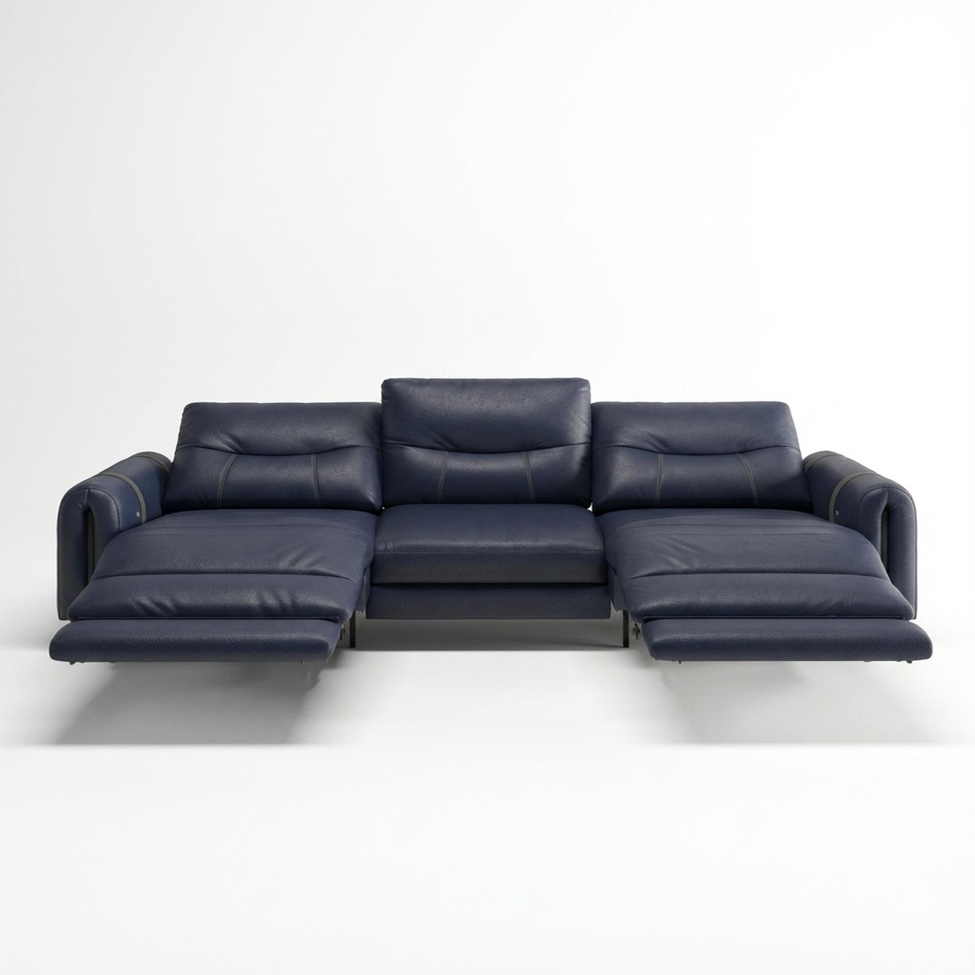 Fergus Relaxed Seat,Electric Recliner Mechanism, 3 Seater (2 RR), Mellow Black Leather Essential