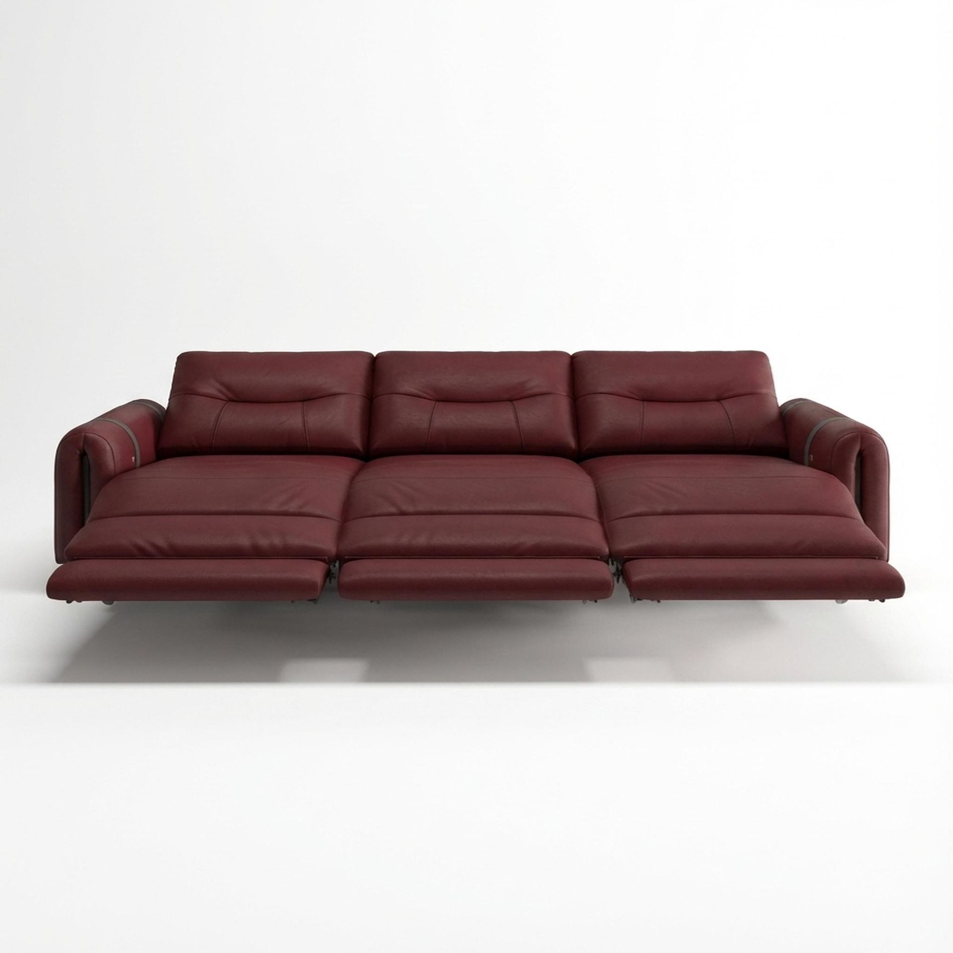 Fergus Relaxed Seat,Electric Recliner Mechanism, 3 Seater (3 RR), Victorian Rosso Grandeur Leather Essential