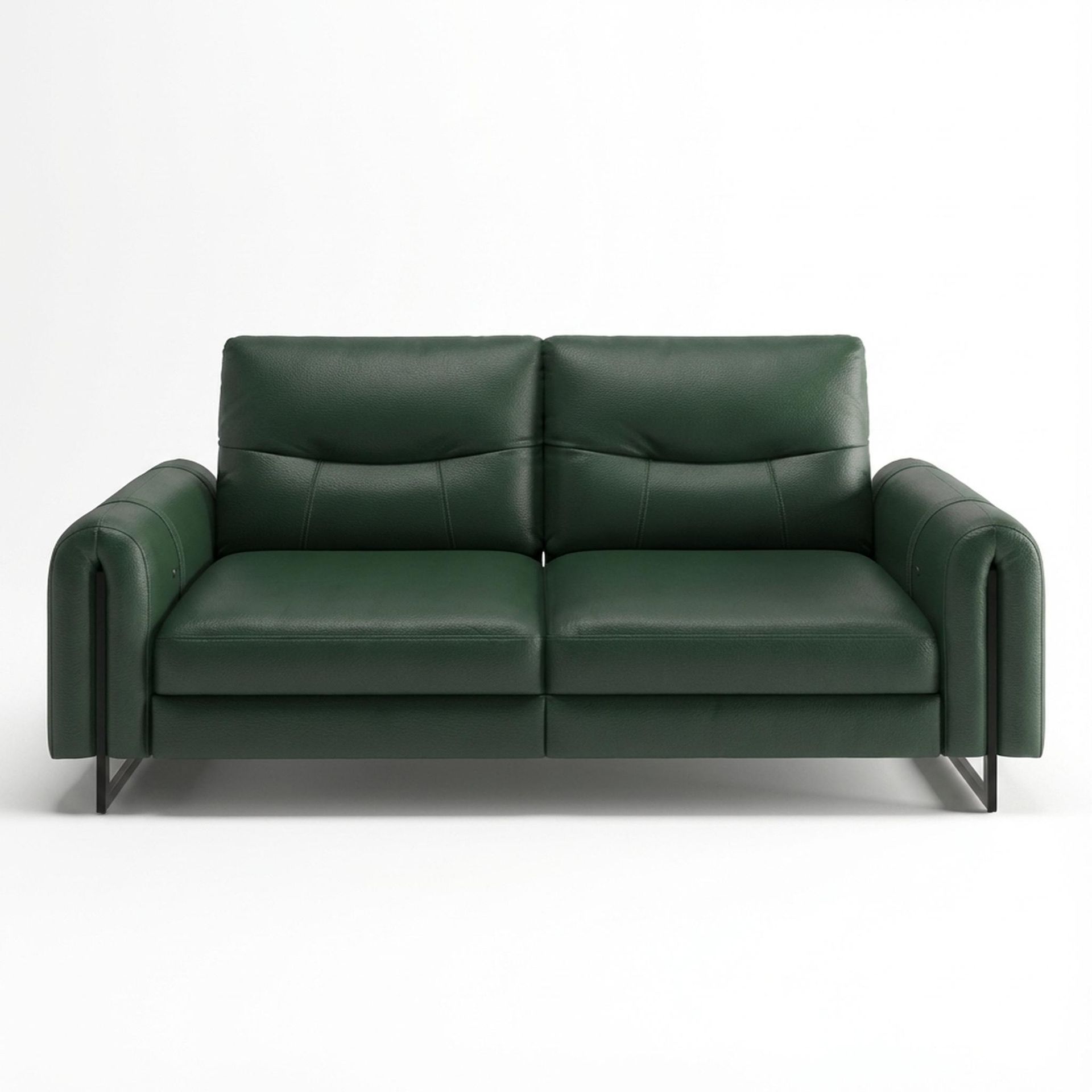 Fergus Relaxed Seat,Static Mechanism, 2 Seater Sofa, Valencia Green Vegan Leather