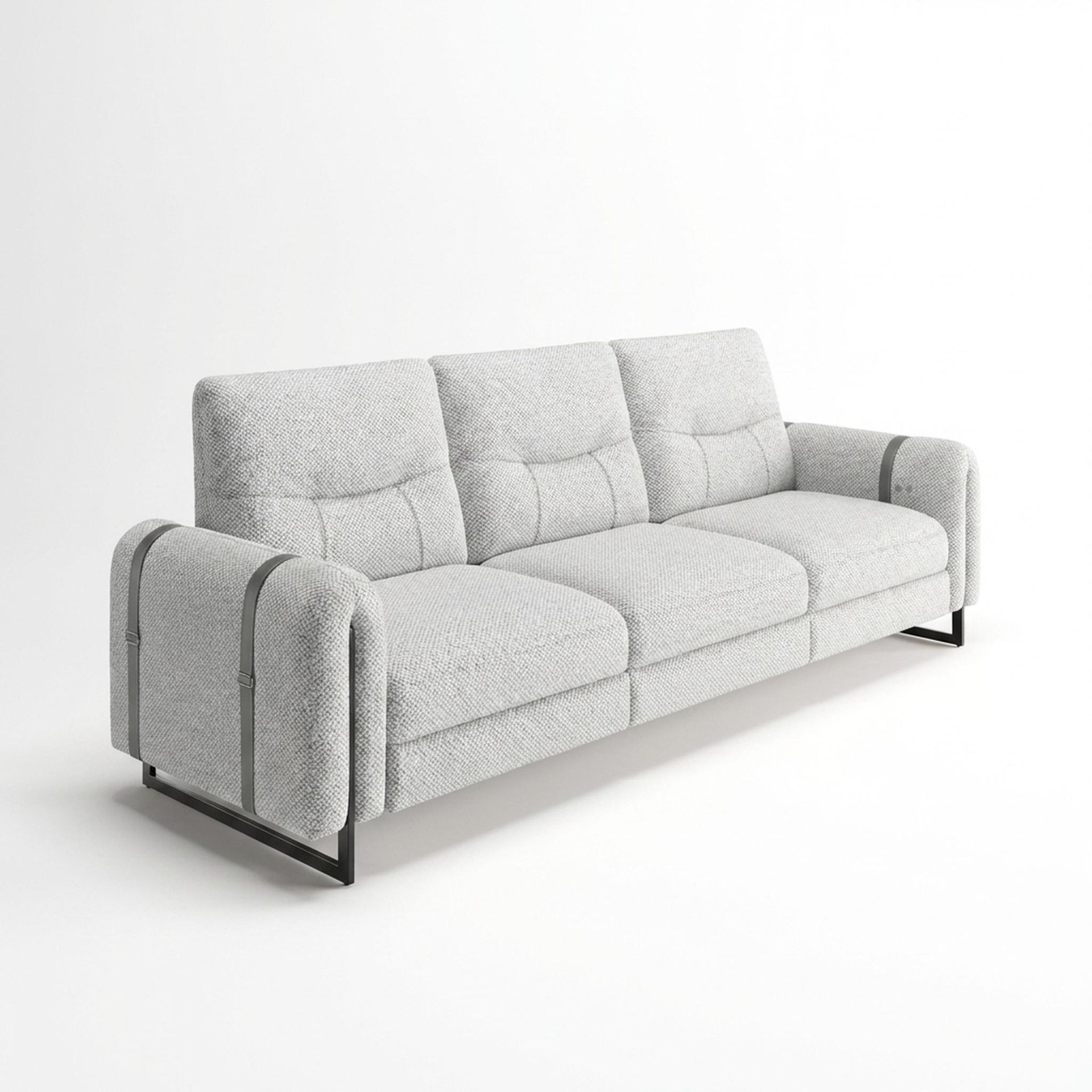 Fergus Relaxed Seat,Static Mechanism, 3 Seater Sofa, Opaline Snow Elite
