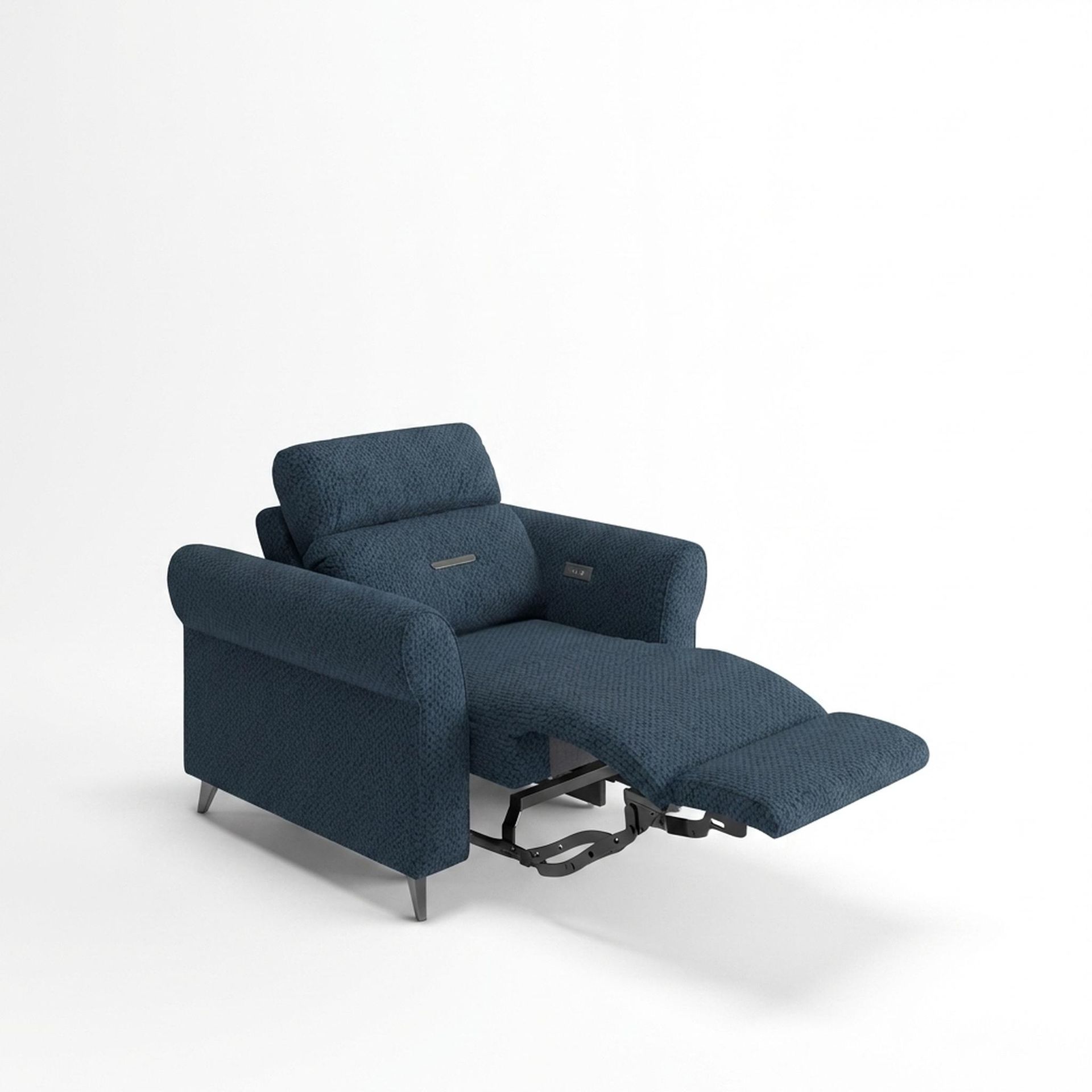 Florian Compact Seat,Electric Recliner Mechanism, 1 Seater ( 1 RR), Royal Ink Elite