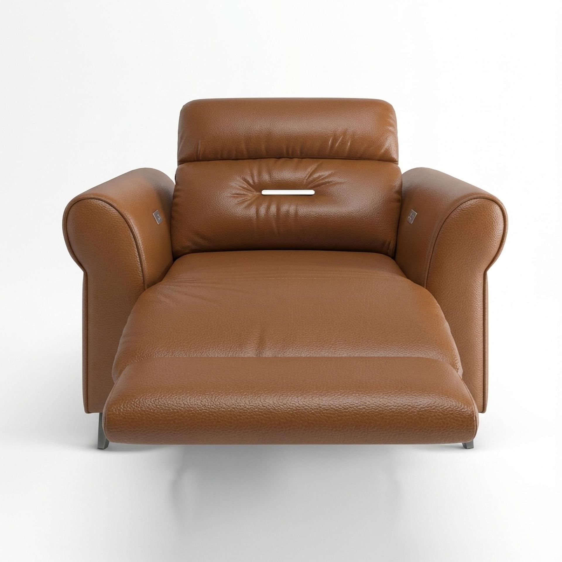 Florian Compact Seat,Electric Recliner Mechanism, 1 Seater ( 1 RR), Ritz Tan Vegan Leather