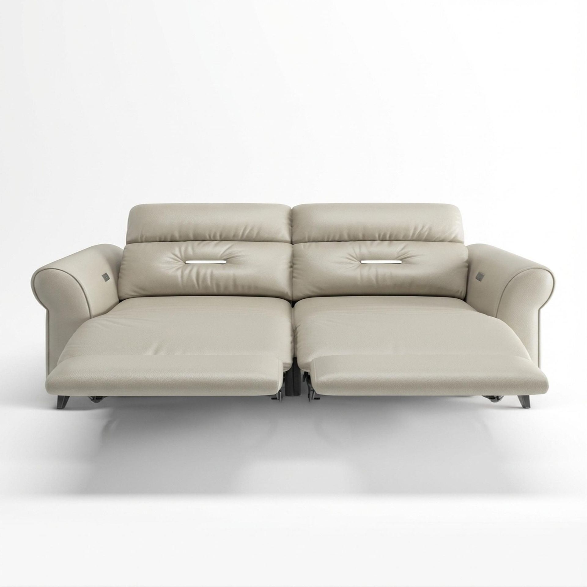 Florian Compact Seat,Electric Recliner Mechanism, 2 Seater ( 2 RR), Alabaster Veil Vegan Leather