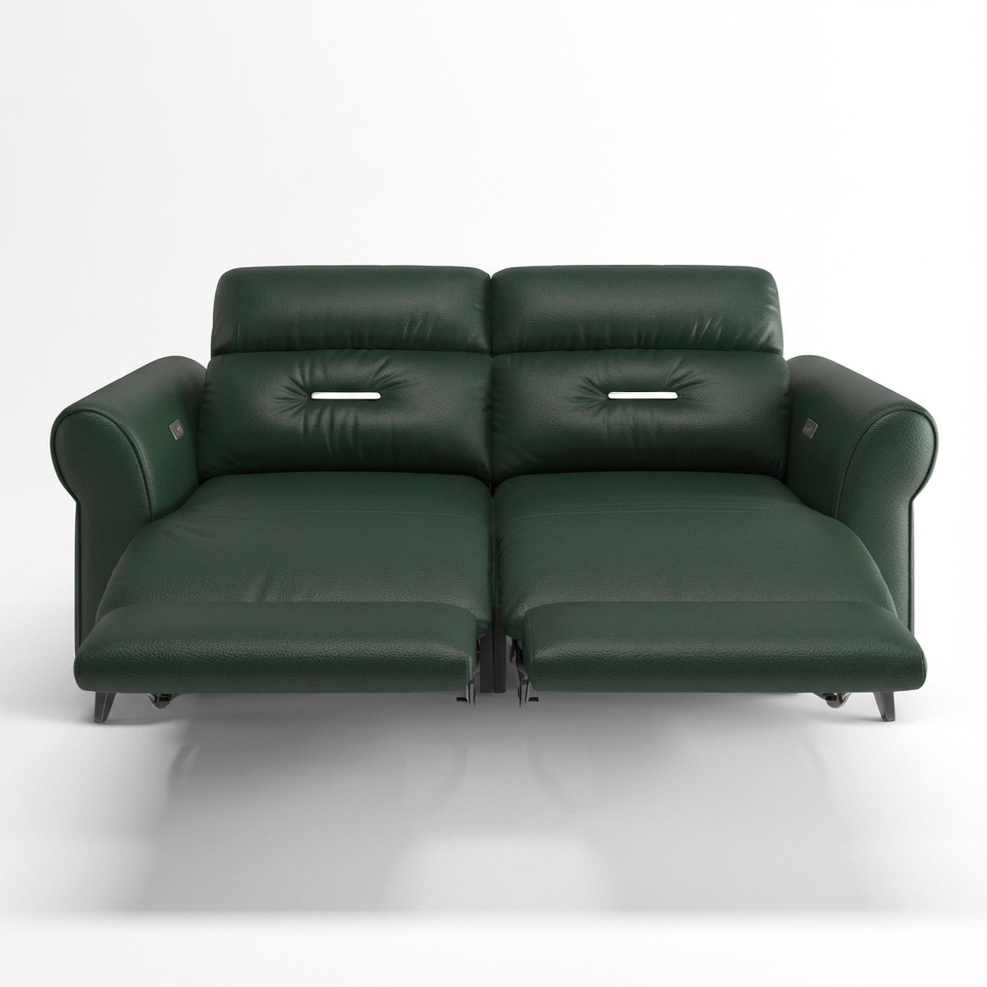 Florian Compact Seat,Electric Recliner Mechanism, 2 Seater ( 2 RR), Valencia Green Vegan Leather
