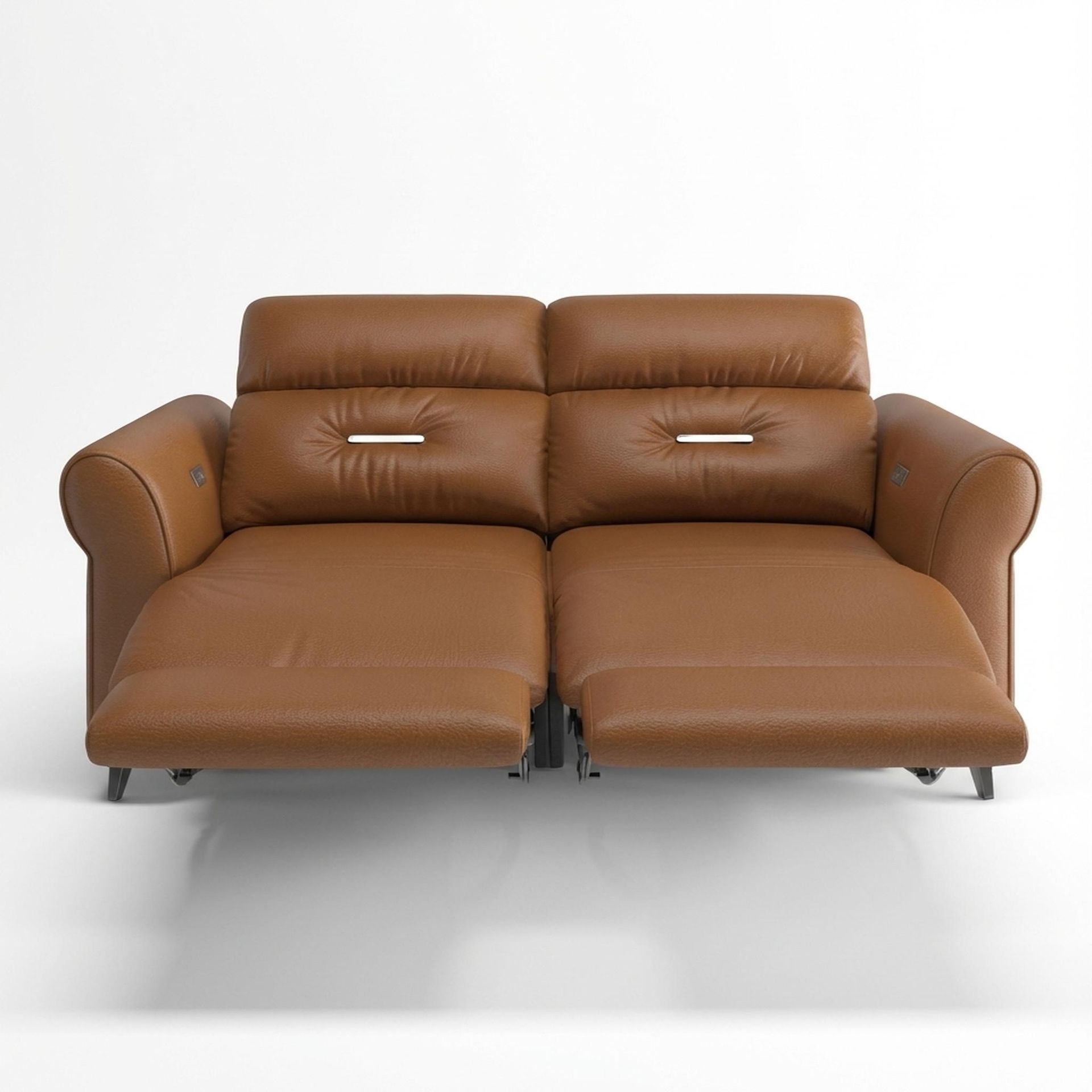 Florian Compact Seat,Electric Recliner Mechanism, 2 Seater ( 2 RR), Ritz Tan Vegan Leather