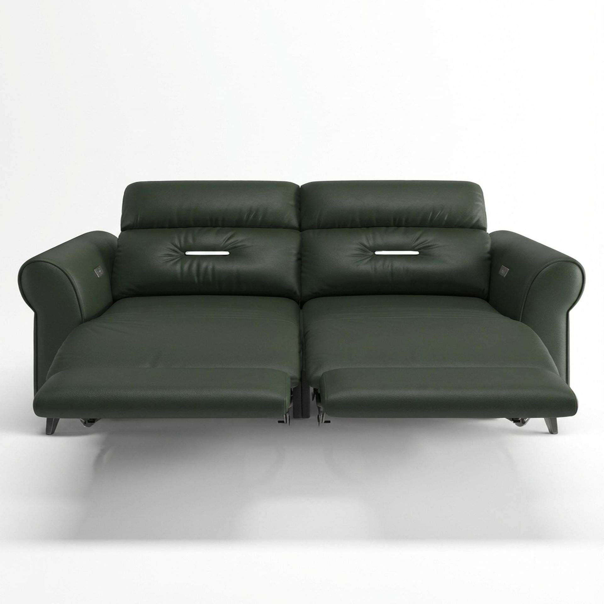 Florian Compact Seat,Electric Recliner Mechanism, 2 Seater ( 2 RR), Dark Forest Mystique Leather Premium