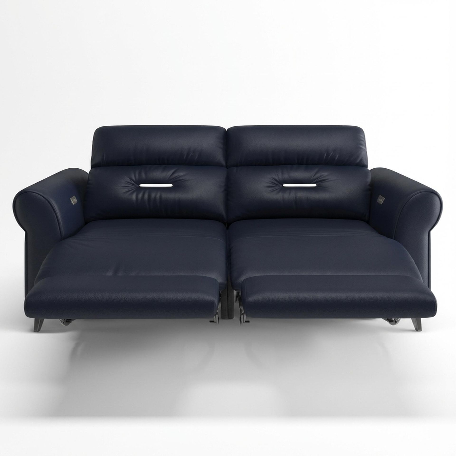 Florian Compact Seat,Electric Recliner Mechanism, 2 Seater ( 2 RR), Arctic Blue Zenith Leather Essential