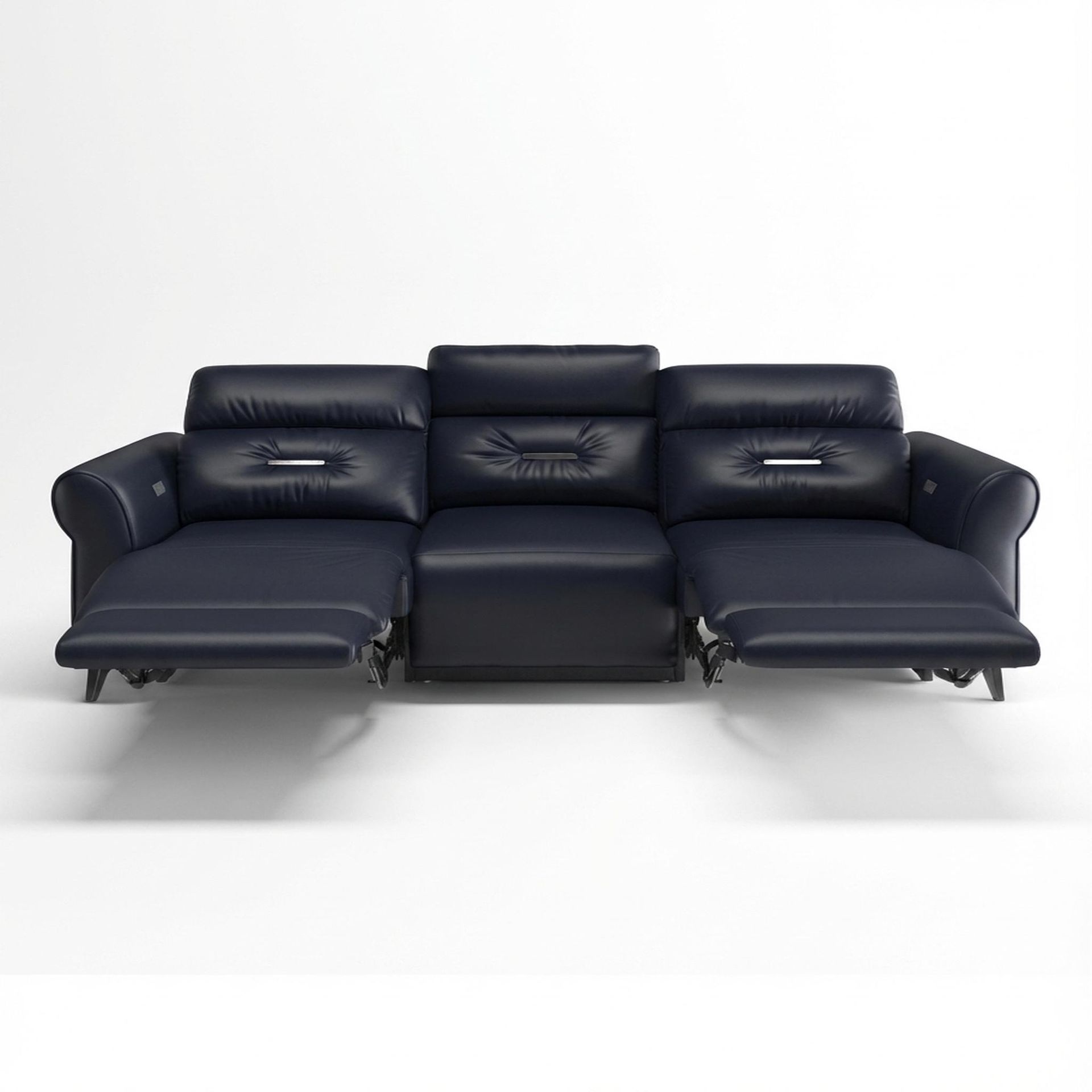 Florian Compact Seat,Electric Recliner Mechanism, 3 Seater (2 RR), Arctic Blue Zenith Leather Essential