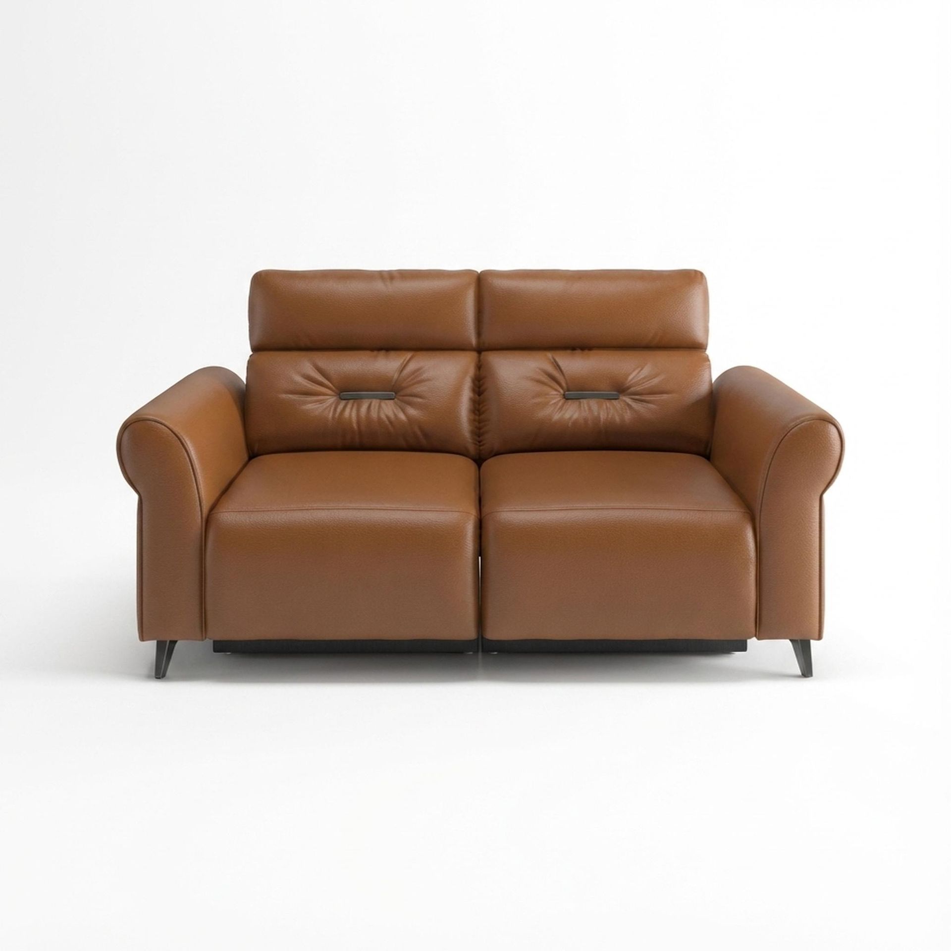 Florian Compact Seat,Static Mechanism, 2 Seater Sofa, Ritz Tan Vegan Leather