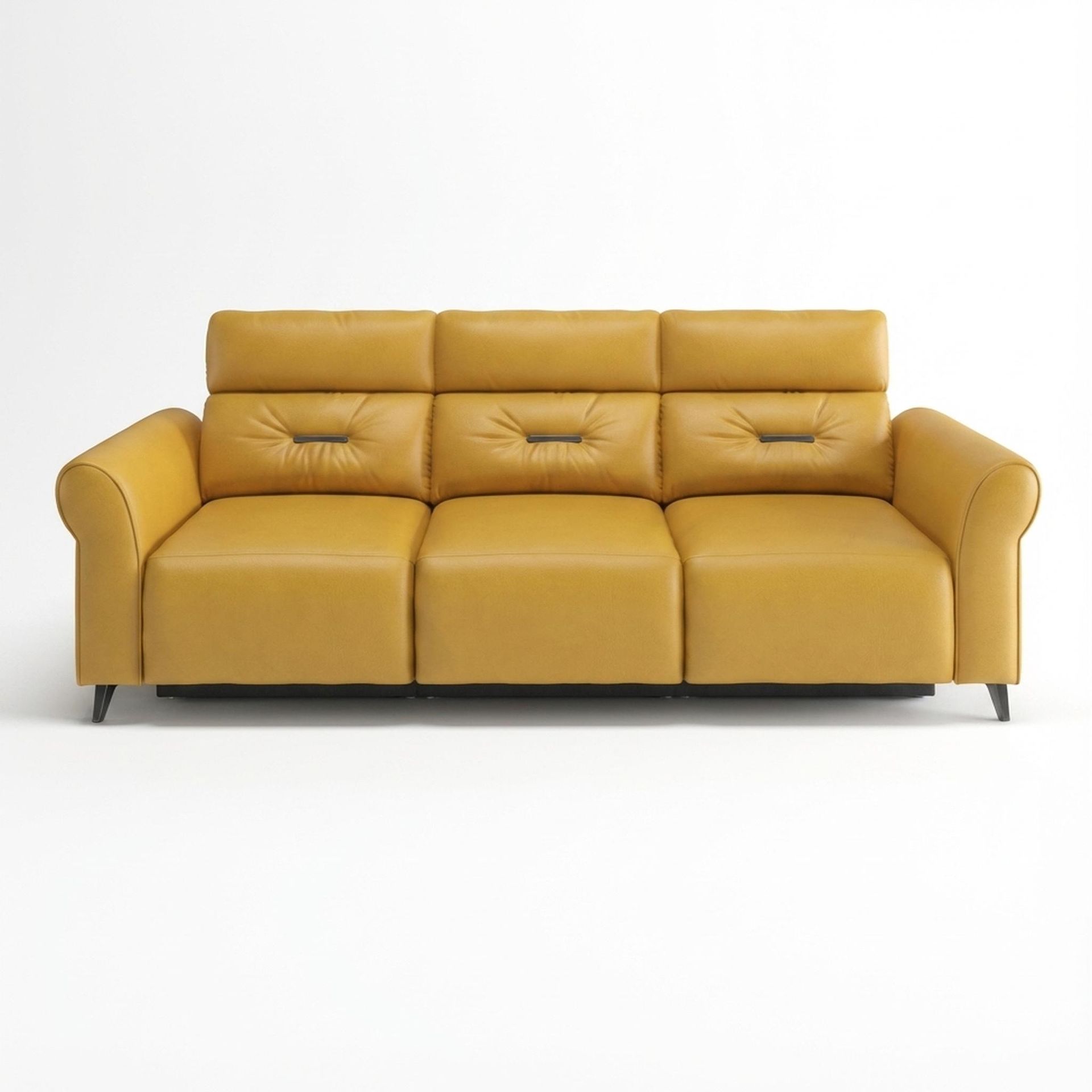 Florian Compact Seat,Static Mechanism, 3 Seater Sofa, Golden Temple Aura Leather Essential