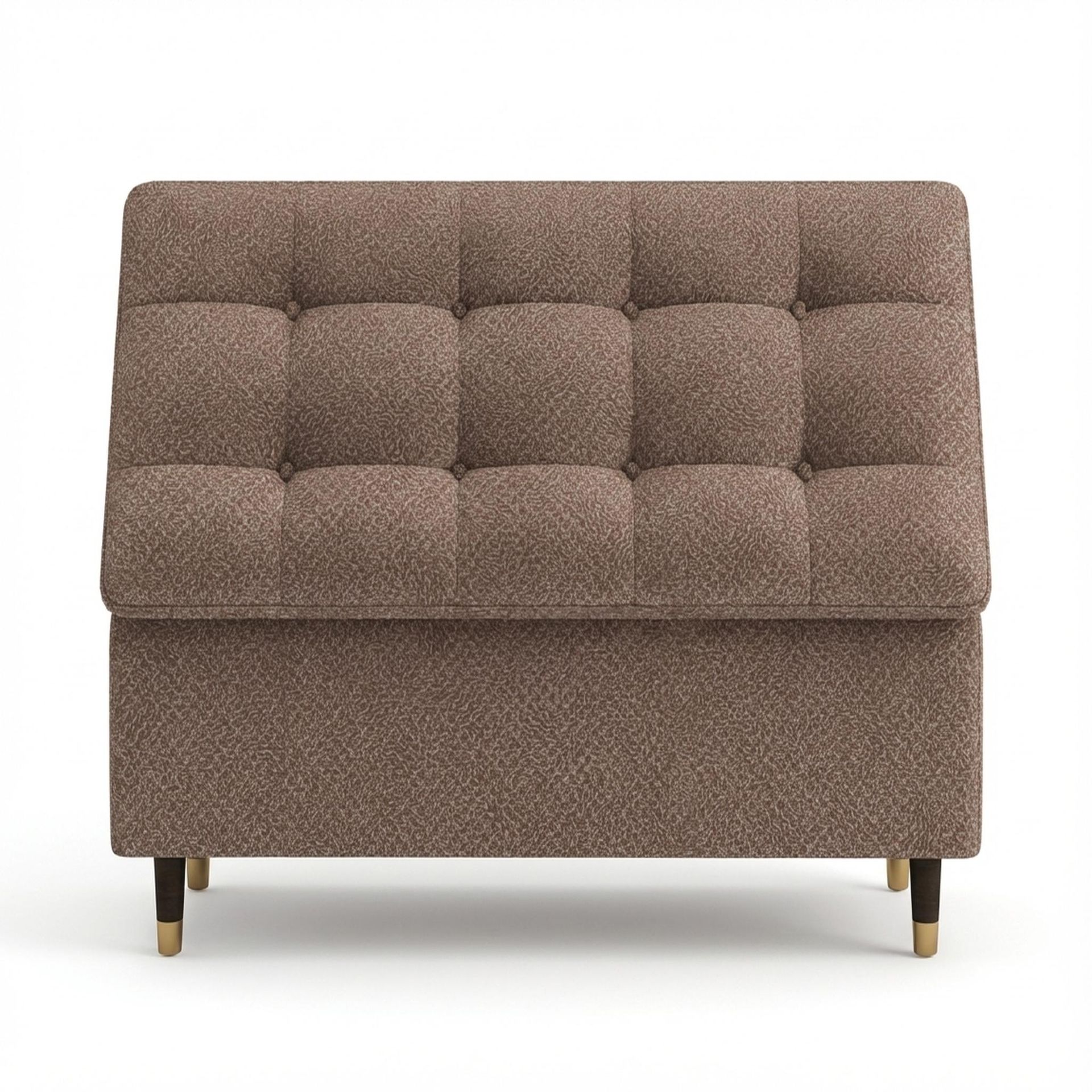 Hayden Home Premium Classic Tufted Hideaway Bench, Coco Walnut Legs, Essential Ballet Slipper Upholstery