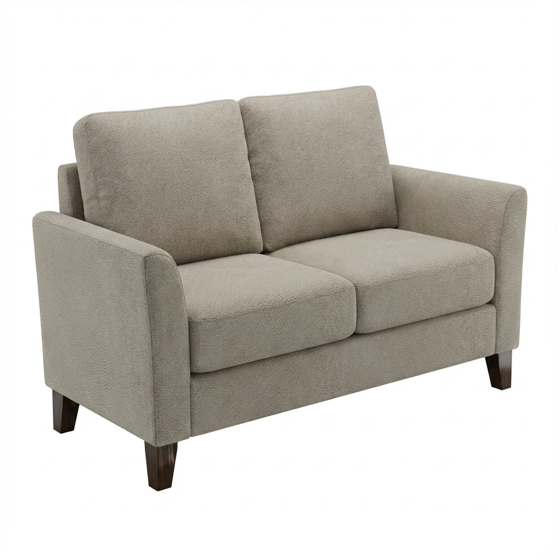 Hayden Home Premium Cozy Cuppa Pouf cum Coffee Table with Storage, Coco Walnut Legs, Essential Bone Upholstery