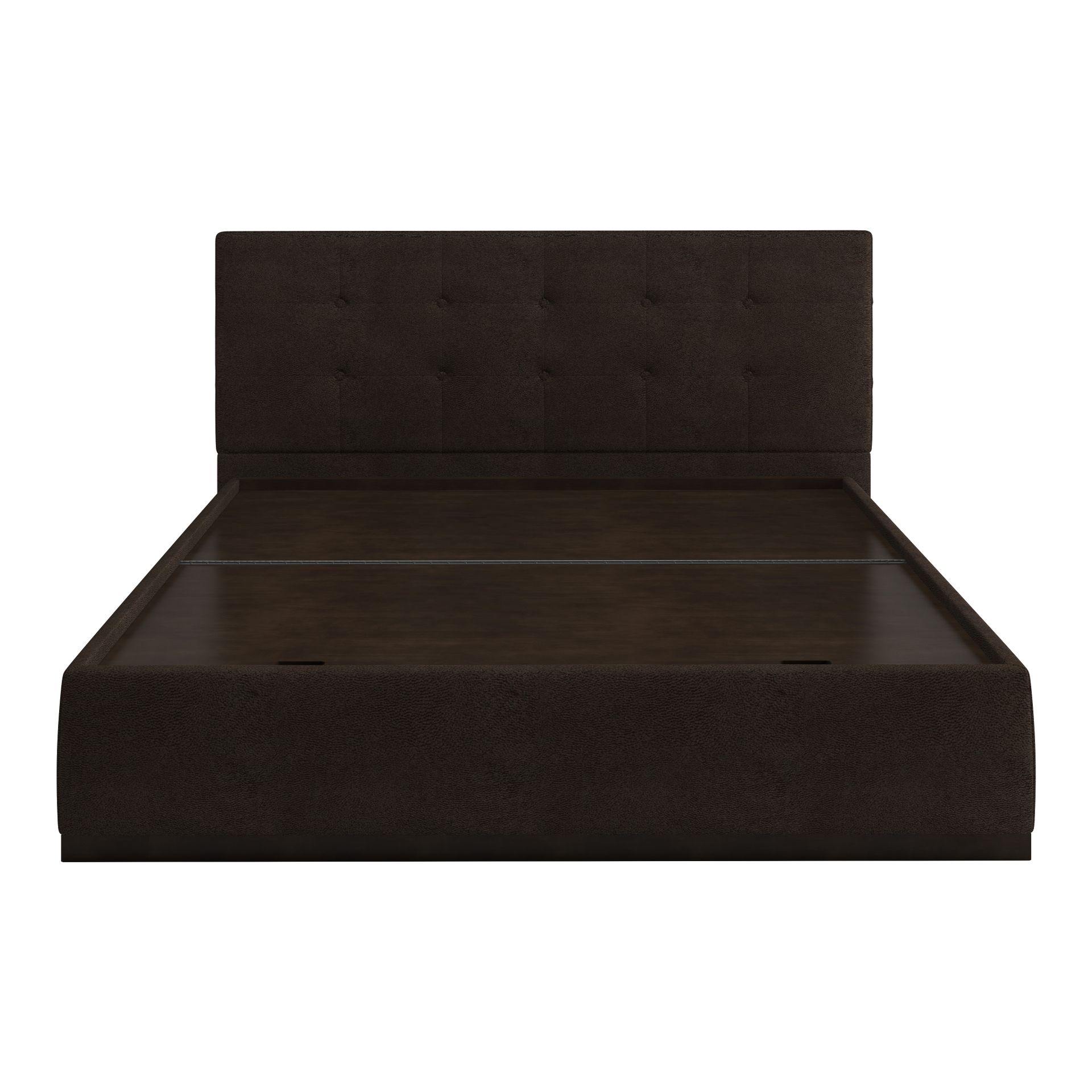 Hayden Home Ebba Upholstered Bed, MDF Material, King Size, Box Storage, Essential Beige Brown Upholstery