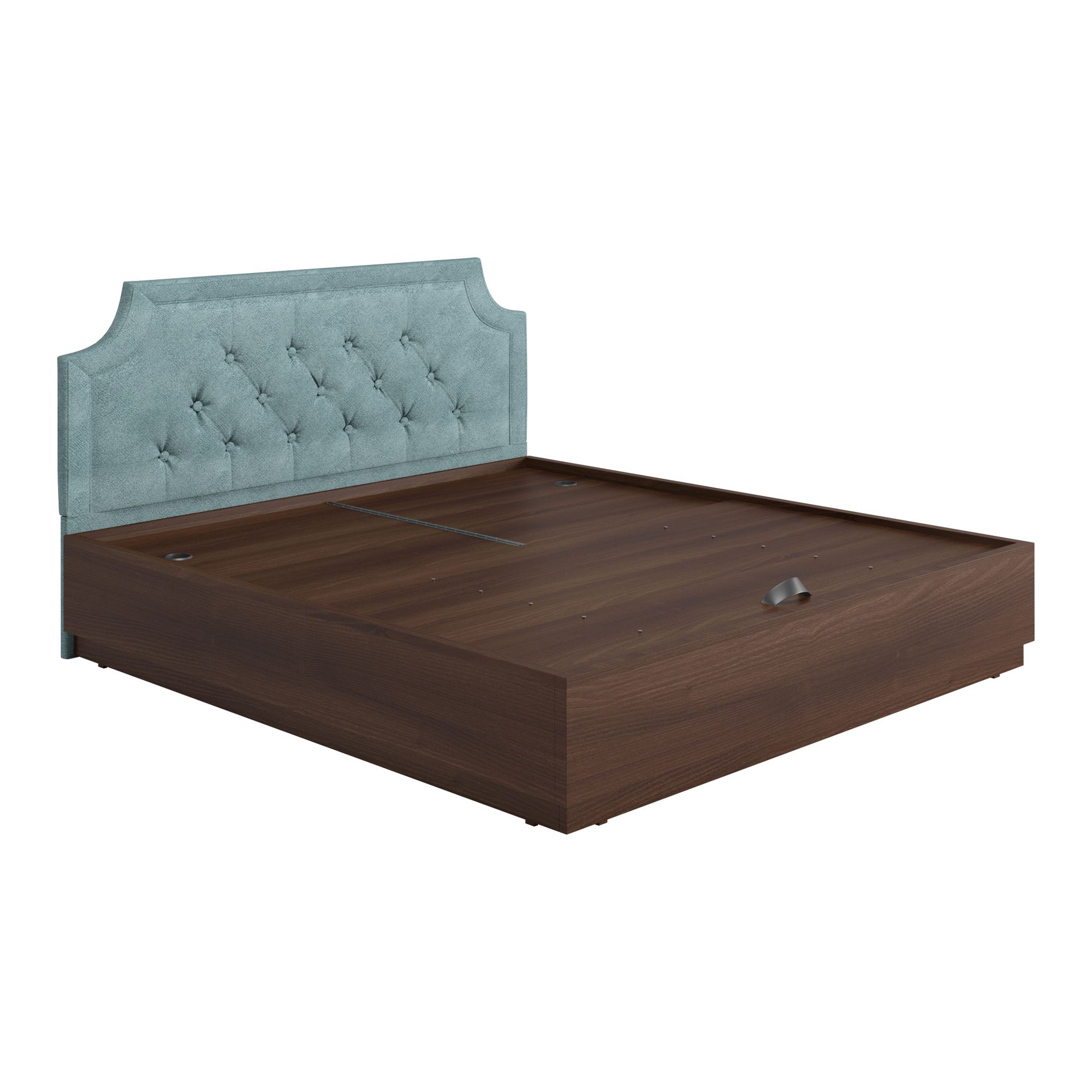 Hayden Home Henrietta Bed, MDF Material, King Size, Semi Hydraulic, Essential Teal Mist Upholstery