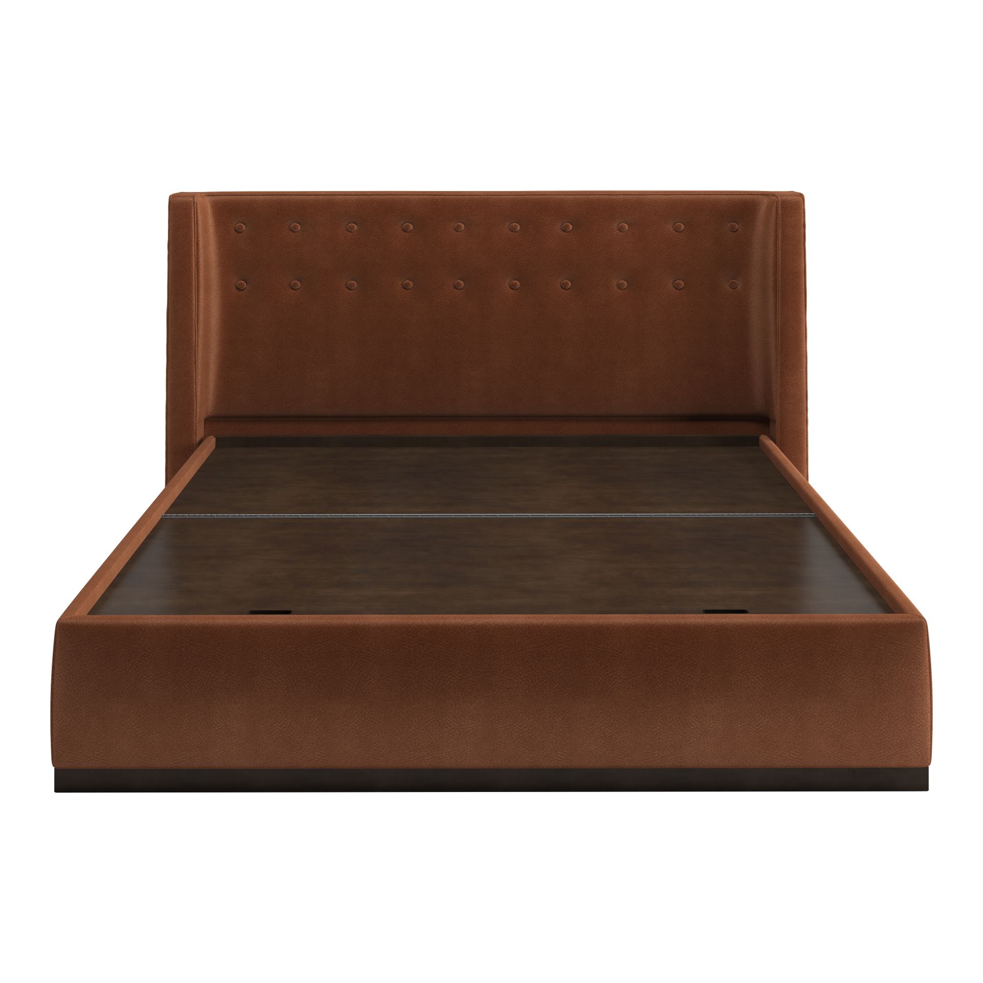 Hayden Home Karmen Upholstered Bed, PLY Material, King Size, Fully Hydraulic, Premium Rust Orange Upholstery