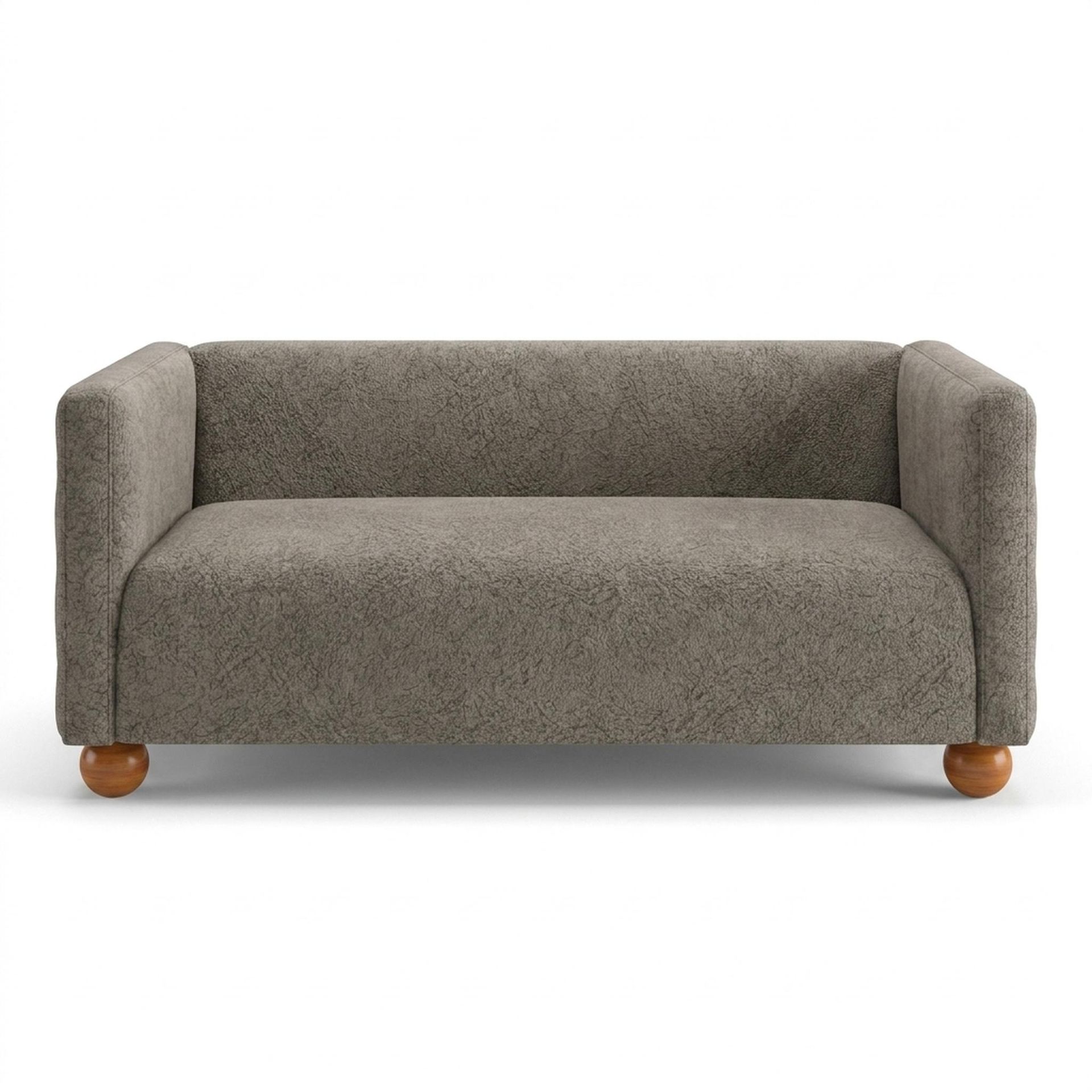 Hayden Home Premium Classic Chesterfield Sofa Bed, Warm Cedar Legs, Essential Biscuit Upholstery