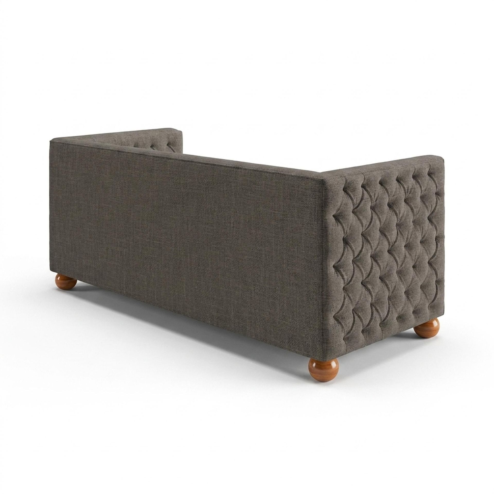 Hayden Home Premium Classic Chesterfield Sofa Bed, Warm Cedar Legs, Essential Chestnut Brown Upholstery