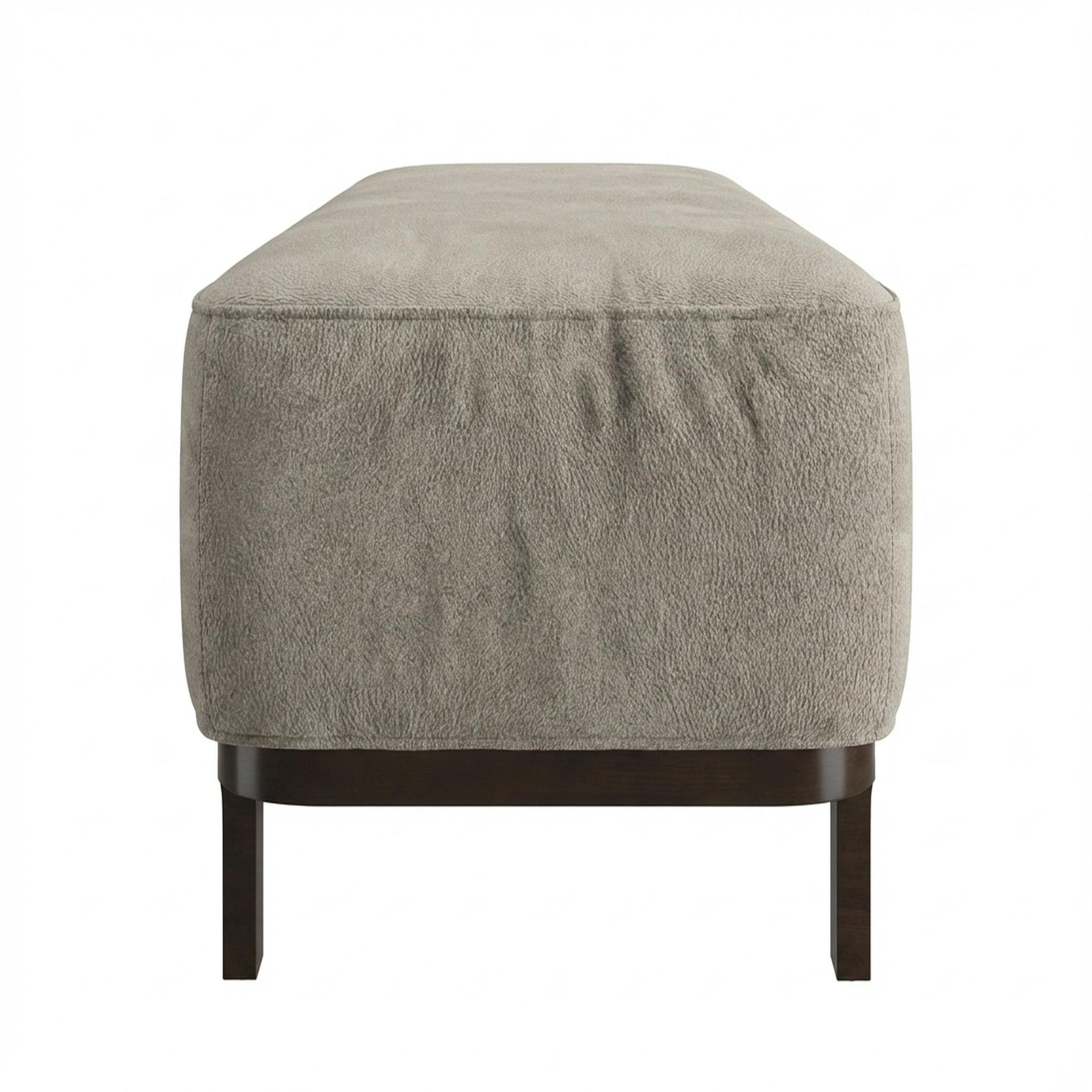 Hayden Home Premium Classic Serenity Bench, Coco Walnut Legs, Essential Bone Upholstery