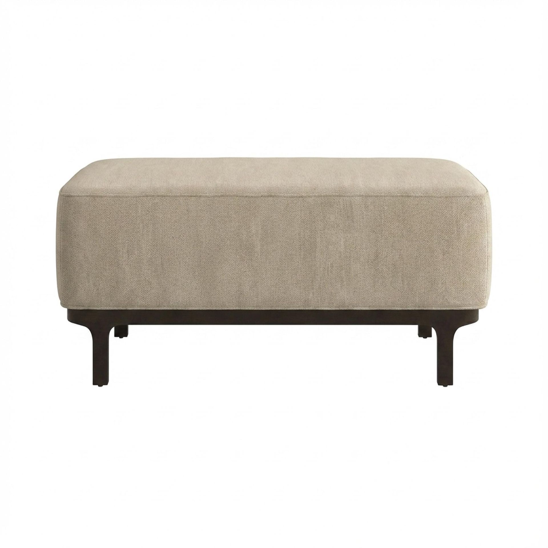 Hayden Home Premium Classic Serenity Bench, Coco Walnut Legs, Premium Alabaster Upholstery