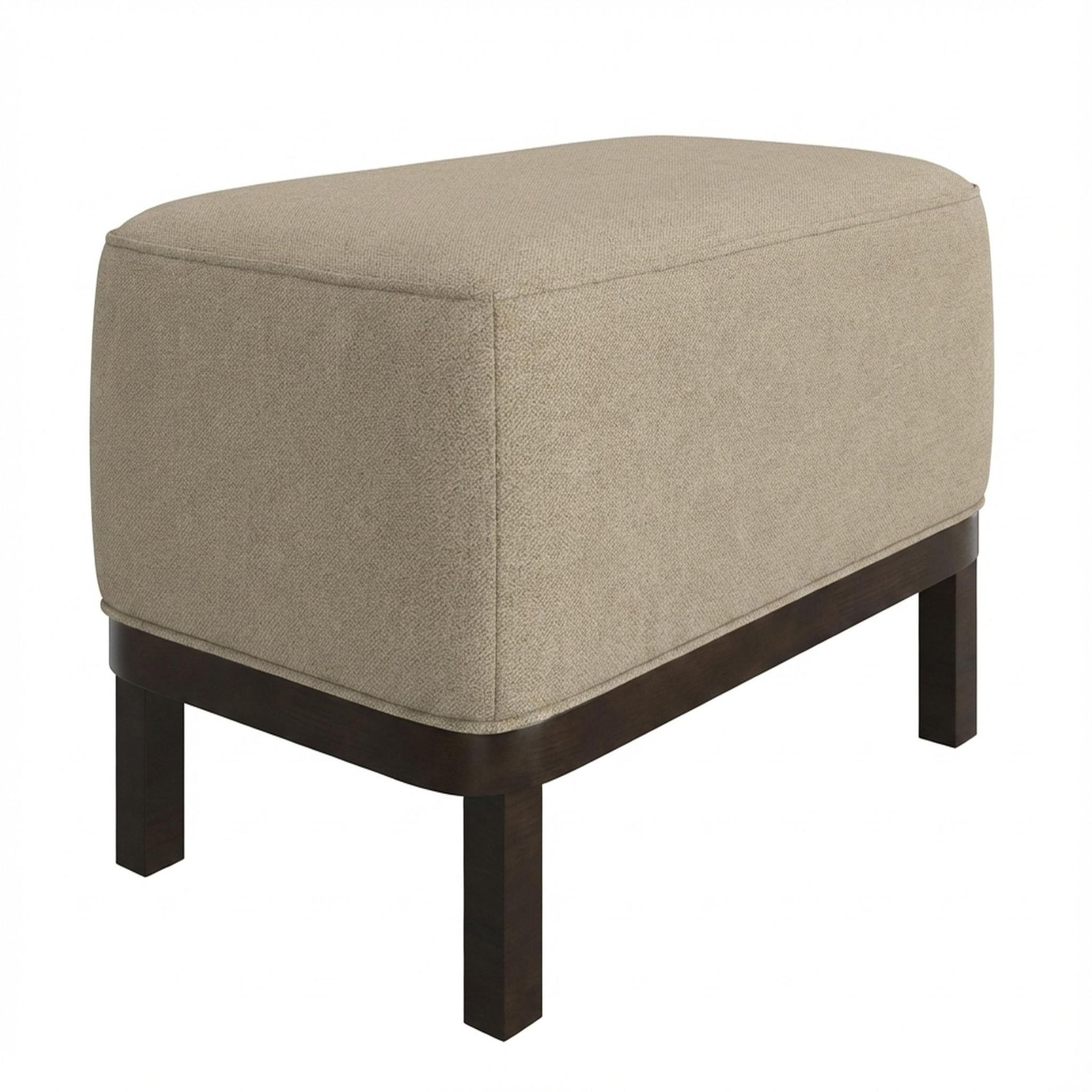 Hayden Home Premium Classic Serenity Bench, Coco Walnut Legs, Premium Alabaster Upholstery
