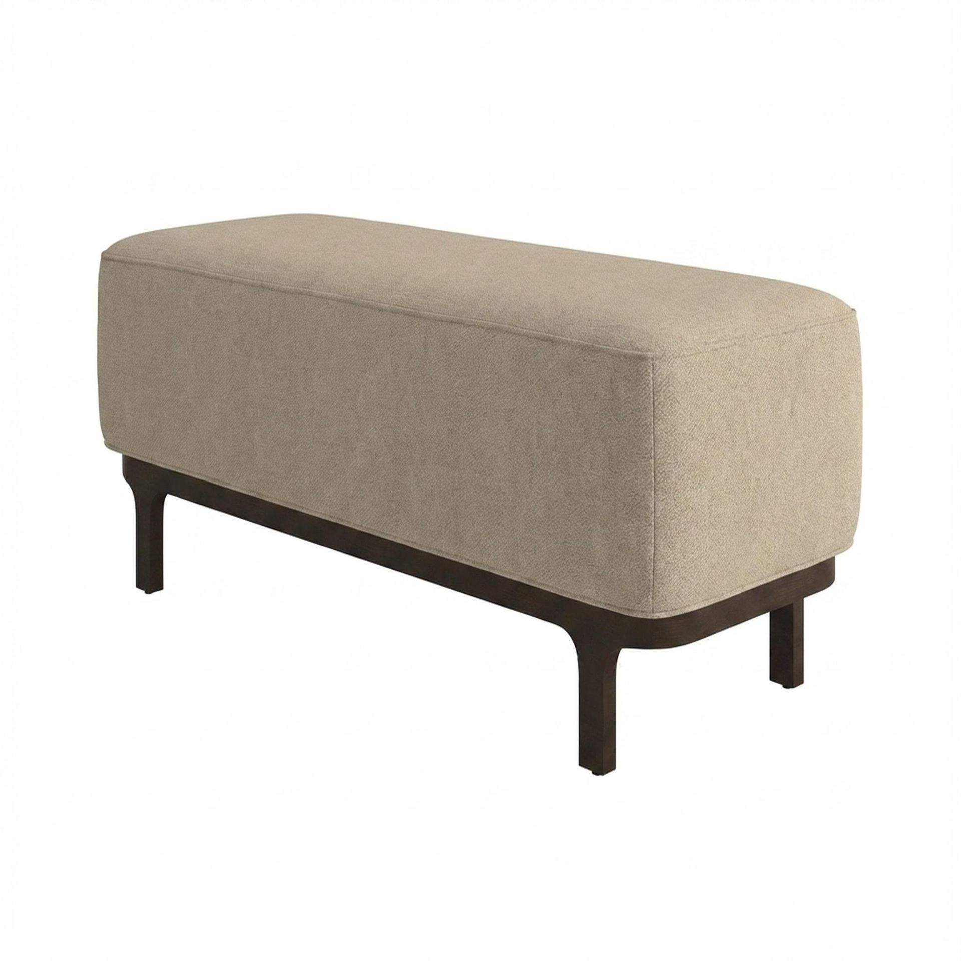 Hayden Home Premium Classic Serenity Bench, Coco Walnut Legs, Premium Alabaster Upholstery