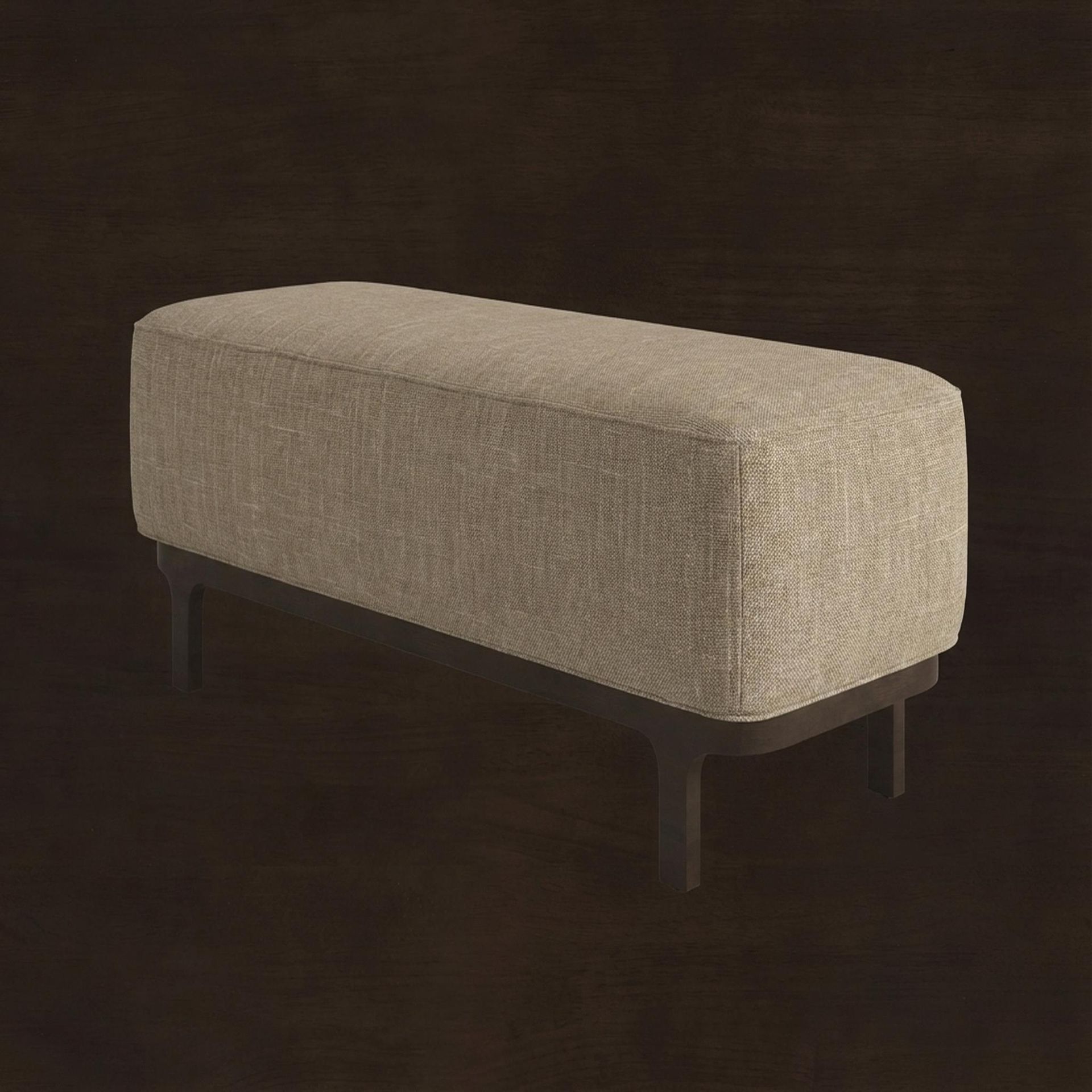 Hayden Home Premium Classic Serenity Bench, Coco Walnut Legs, Premium Dusky Biege Upholstery