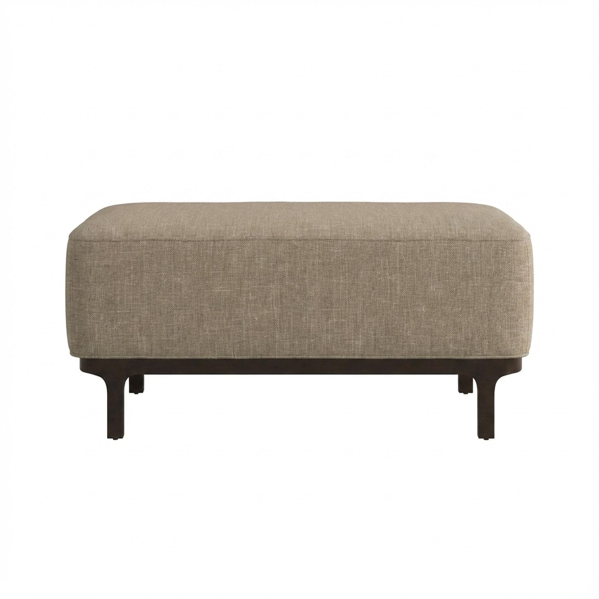 Hayden Home Premium Classic Serenity Bench, Coco Walnut Legs, Premium Dusky Biege Upholstery
