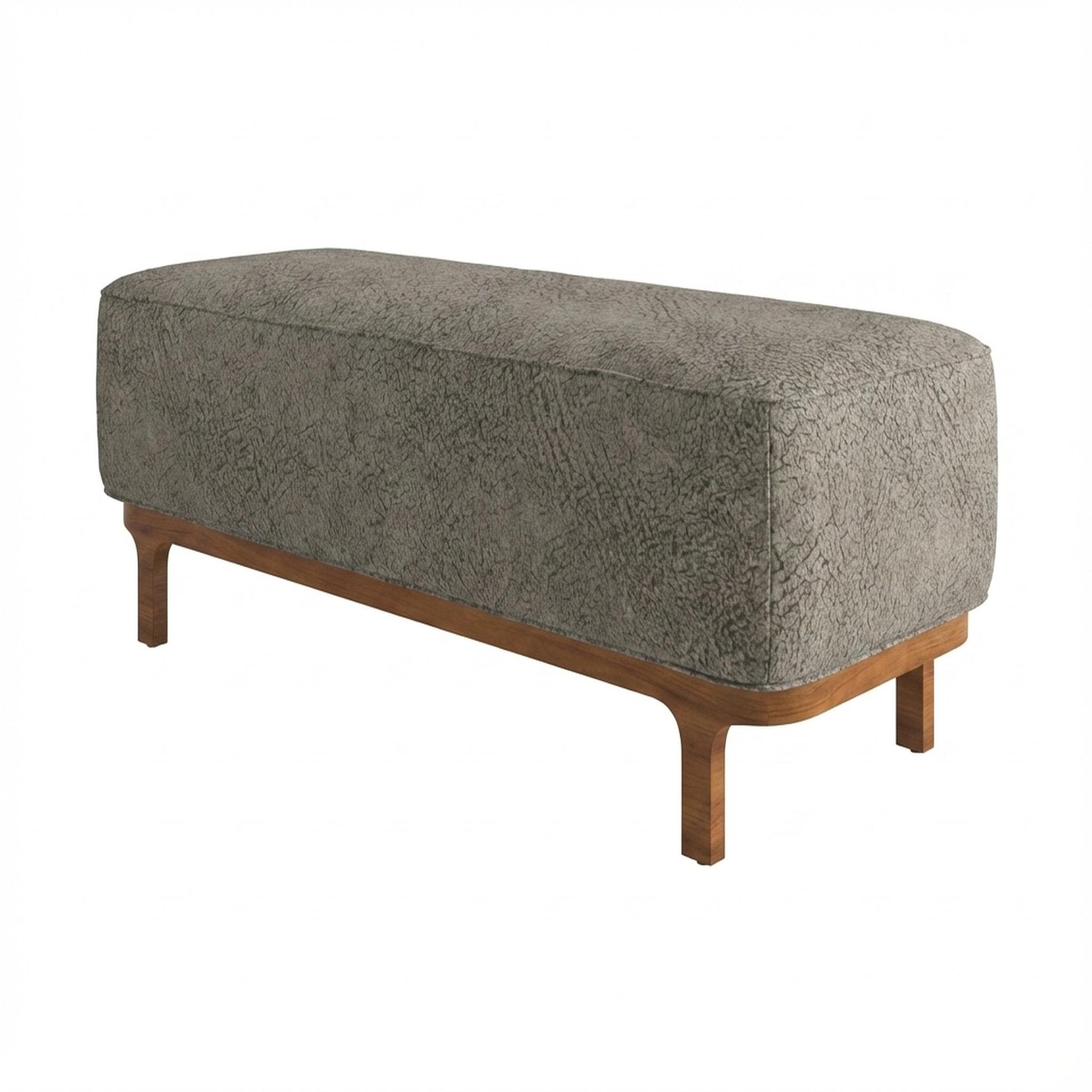 Hayden Home Premium Classic Serenity Bench, Warm Cedar Legs, Essential Biscuit Upholstery