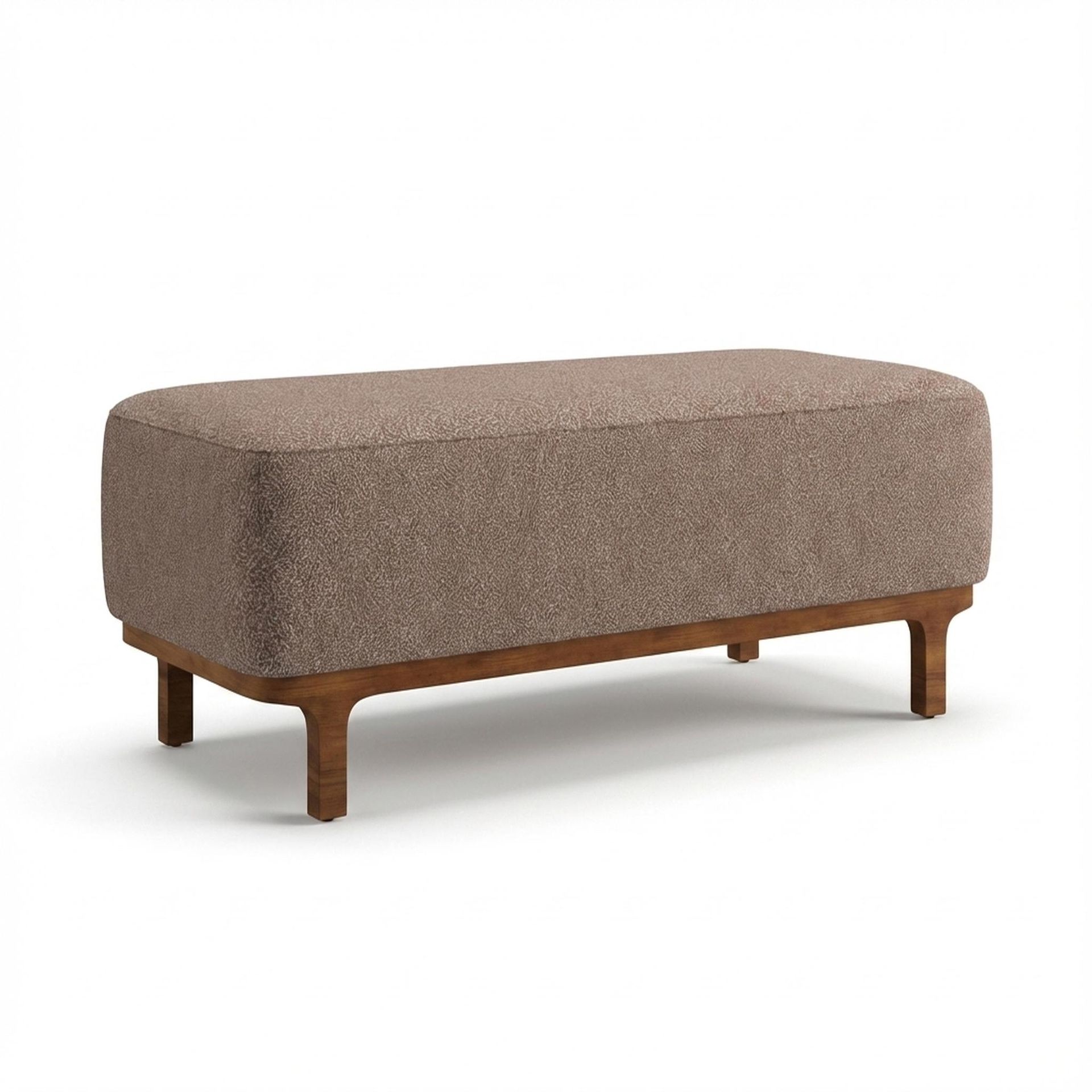 Hayden Home Premium Classic Serenity Bench, Warm Cedar Legs, Essential Ballet Slipper Upholstery
