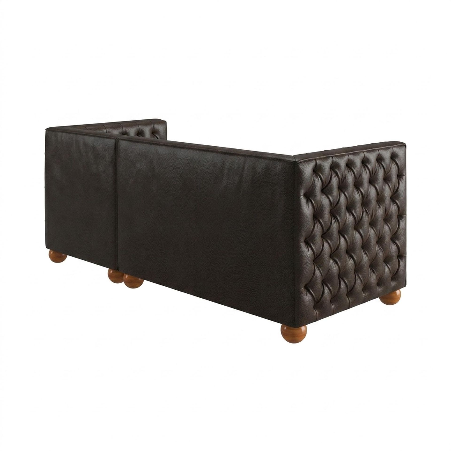 Hayden Home Premium Classic Tufted Sofa Bed, Warm Cedar Legs, Essential Beige Brown Upholstery