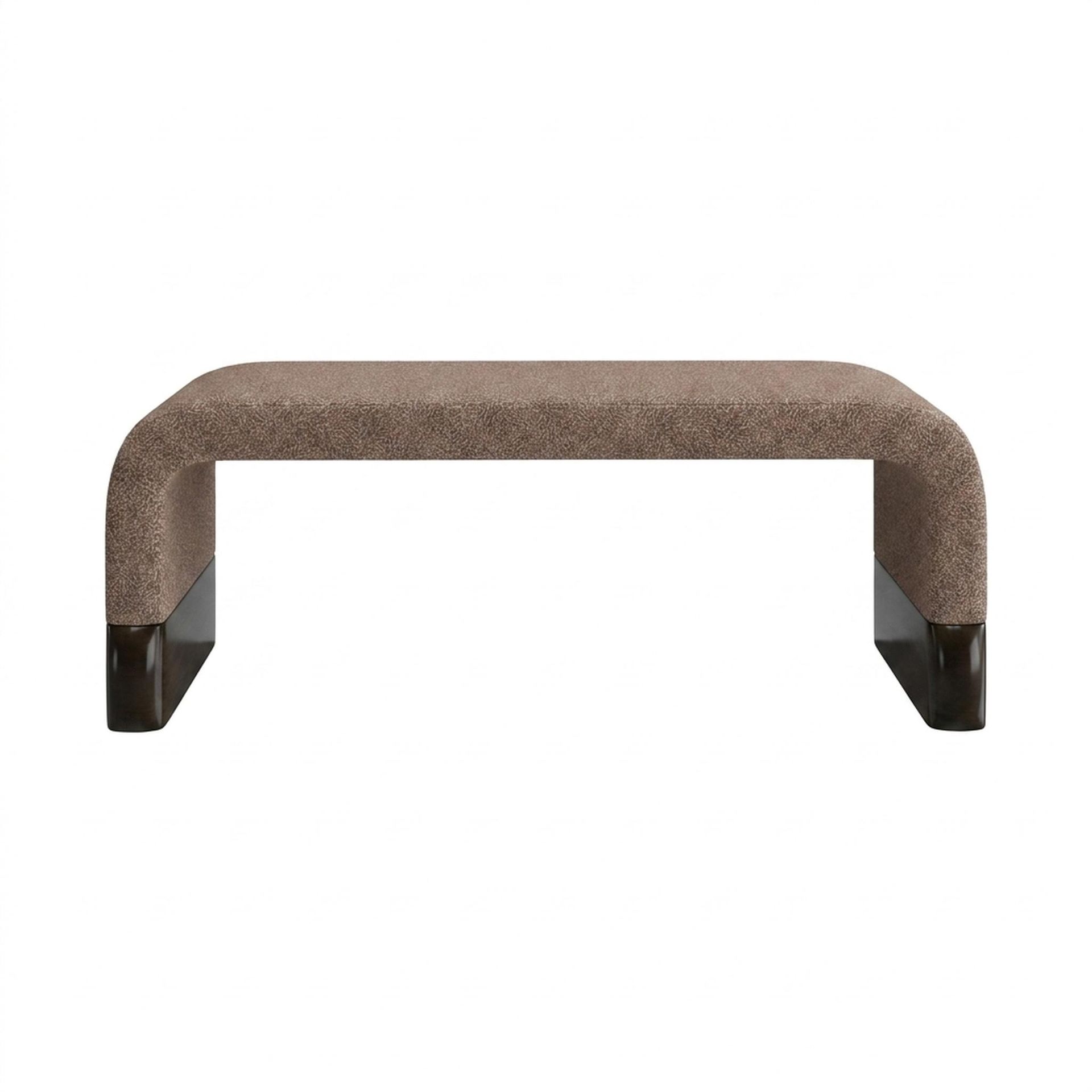 Hayden Home Premium Curved Comfort Bench, Coco Walnut Legs, Essential Ballet Slipper Upholstery