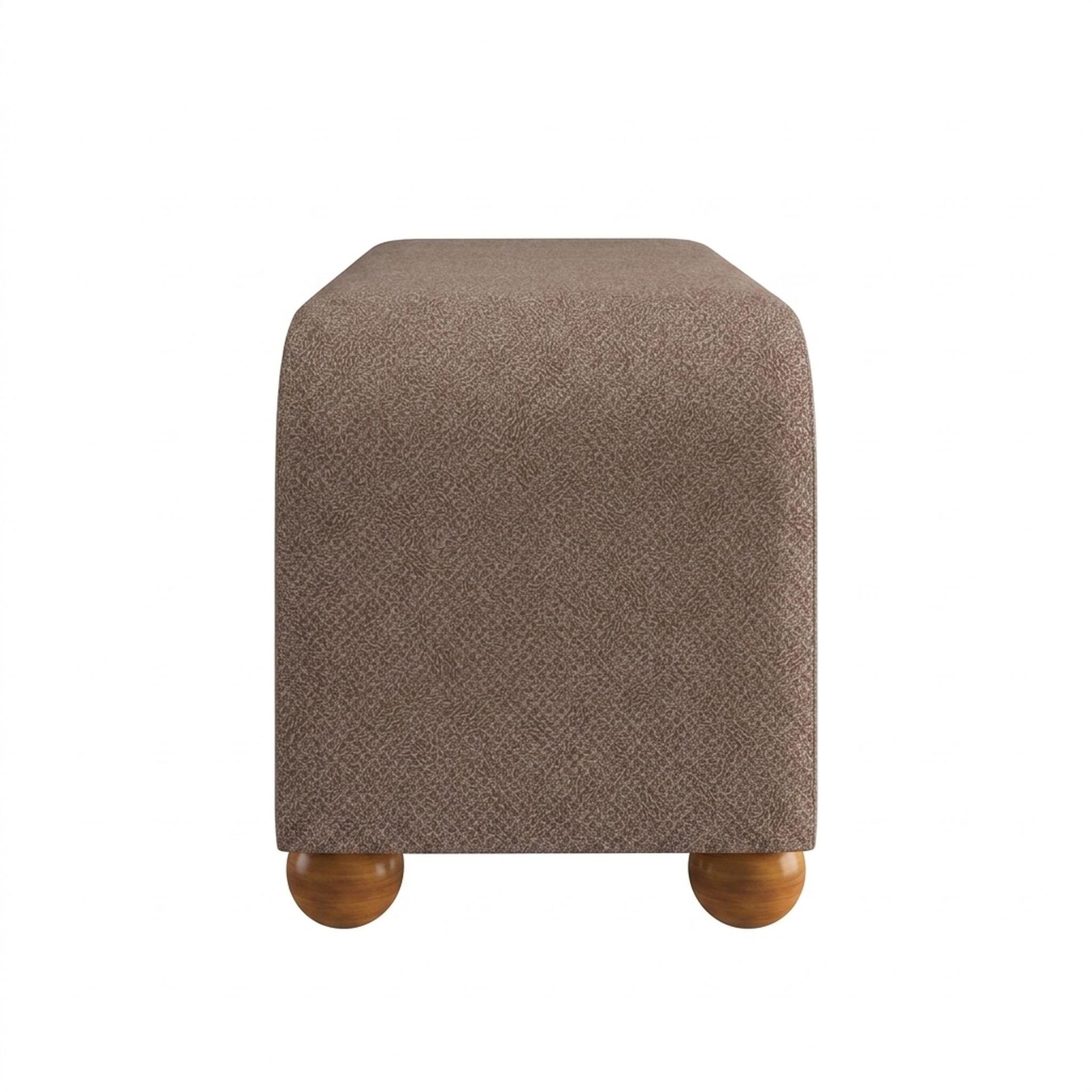 Hayden Home Premium Curved Comfort Bench, Warm Cedar Legs, Essential Ballet Slipper Upholstery