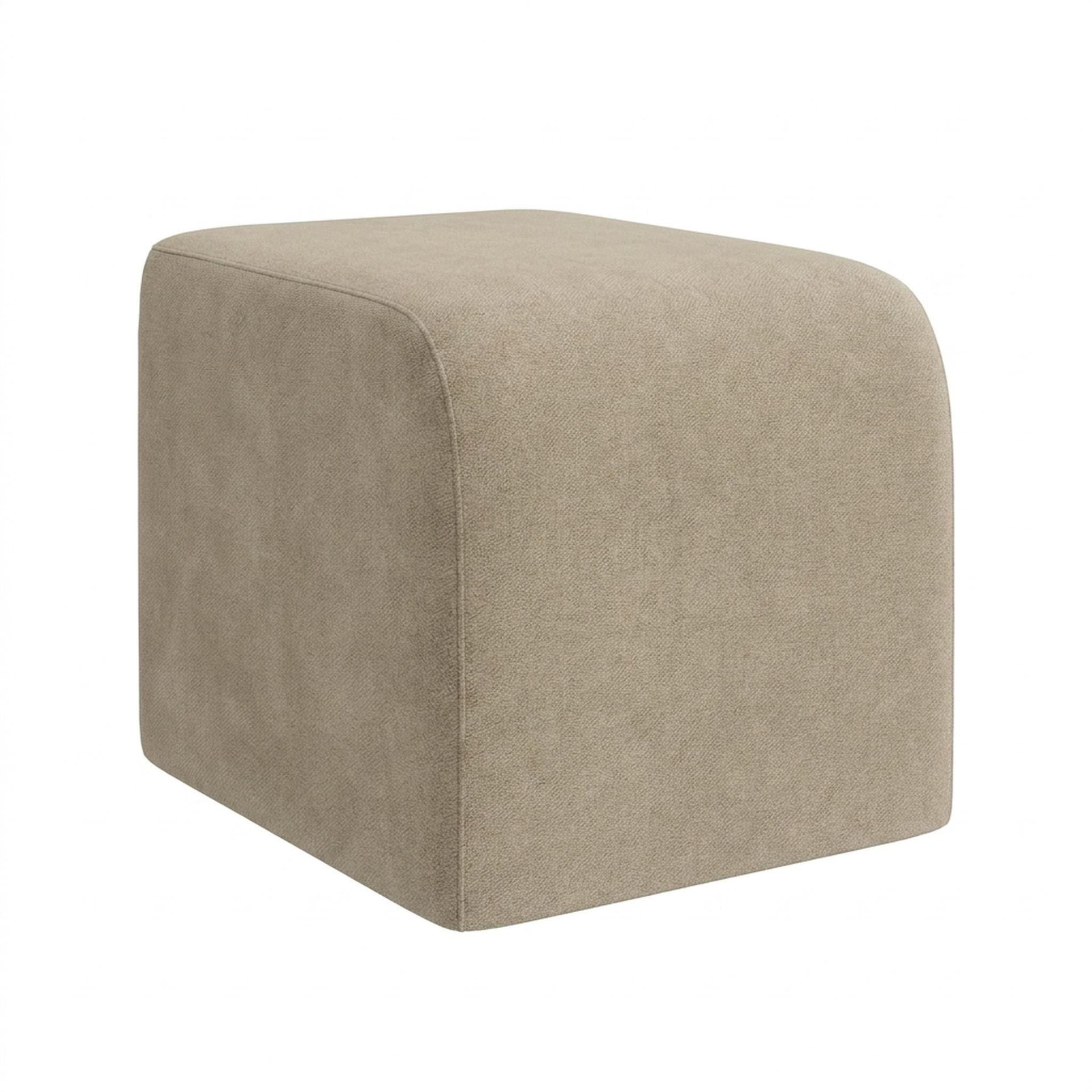 Hayden Home Premium Curved Comfort Bench, Warm Cedar Legs, Premium Alabaster Upholstery