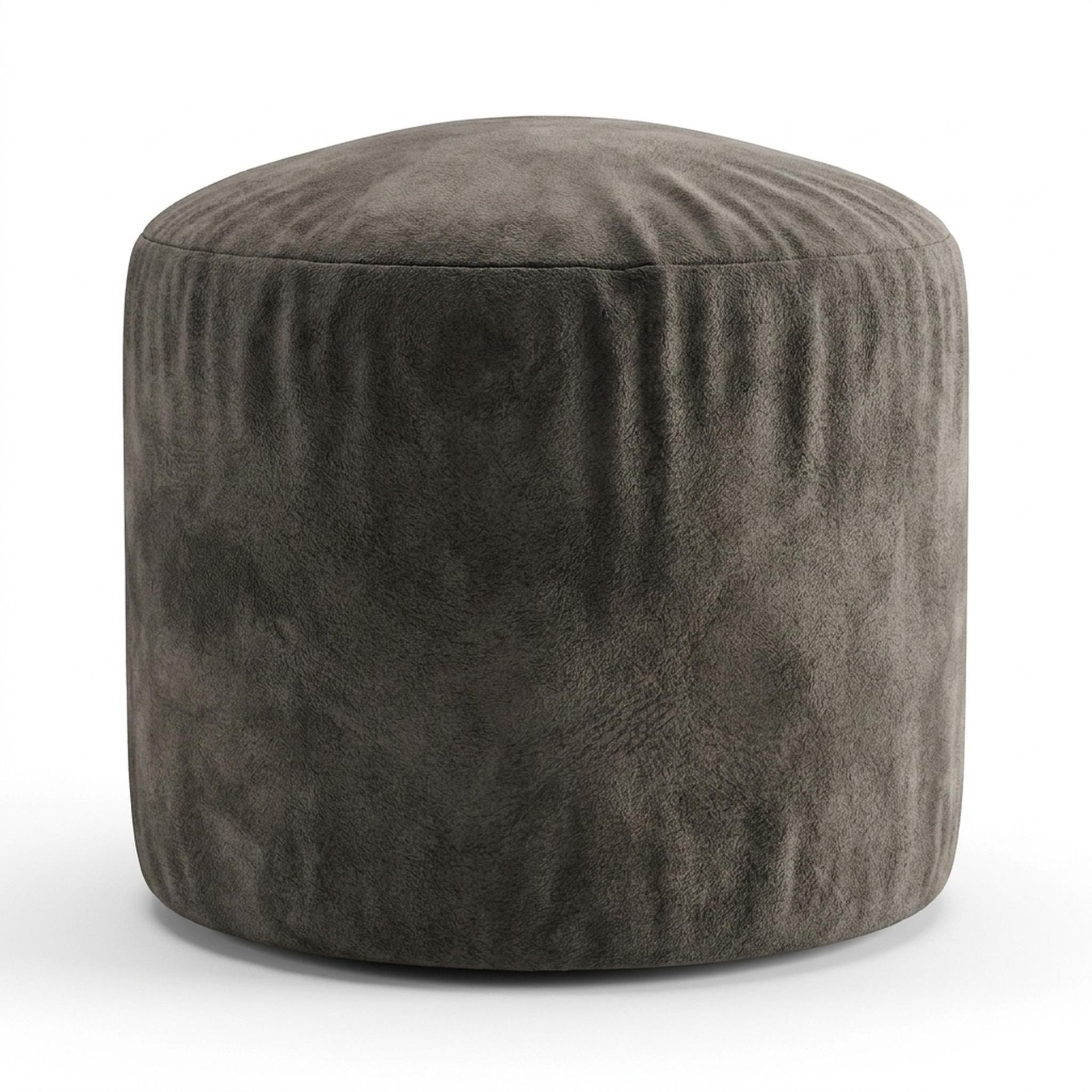 Hayden Home Premium Curved Triad Pouf, Warm Cedar Legs, Essential Biscuit Upholstery
