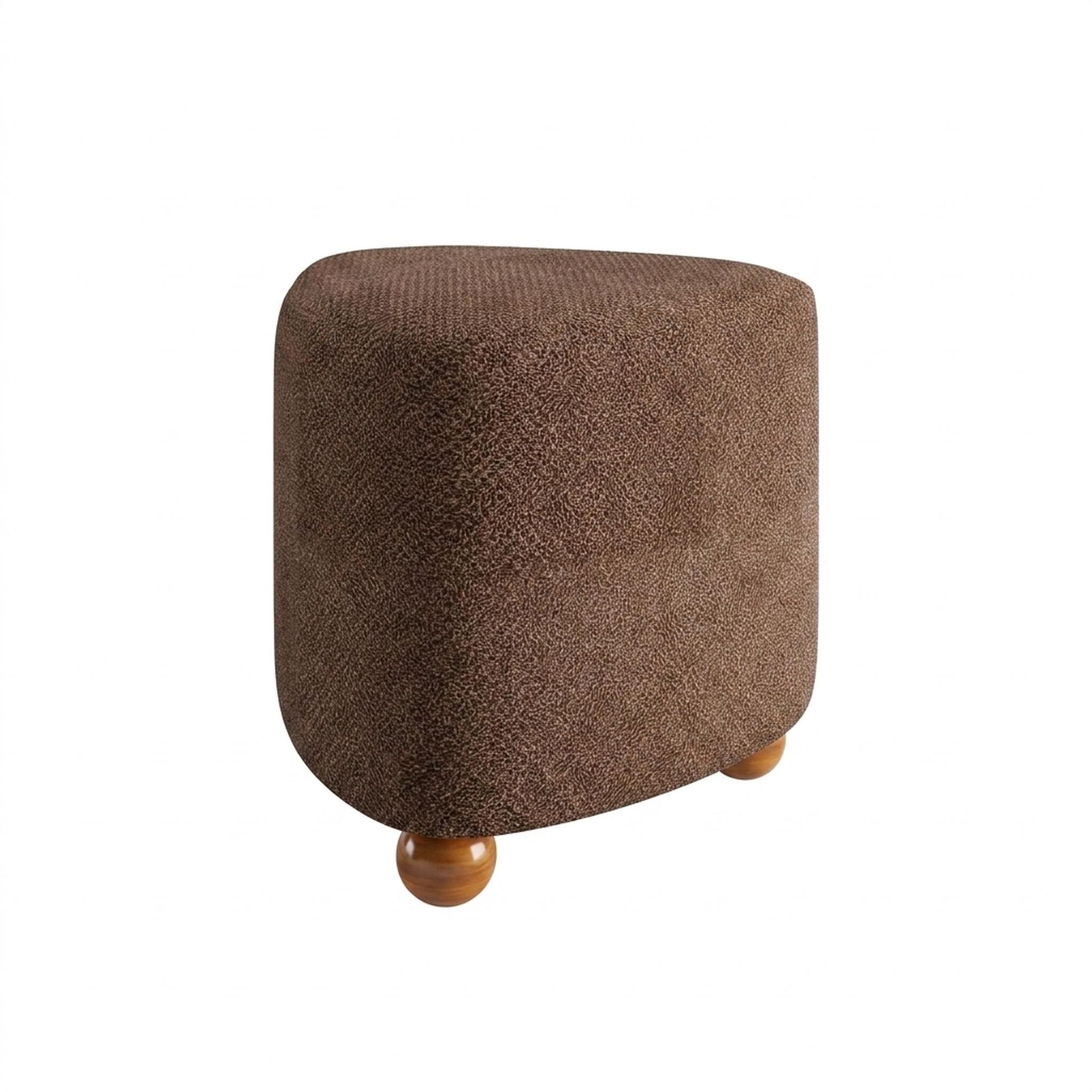 Hayden Home Premium Curved Triad Pouf, Warm Cedar Legs, Essential Ballet Slipper Upholstery