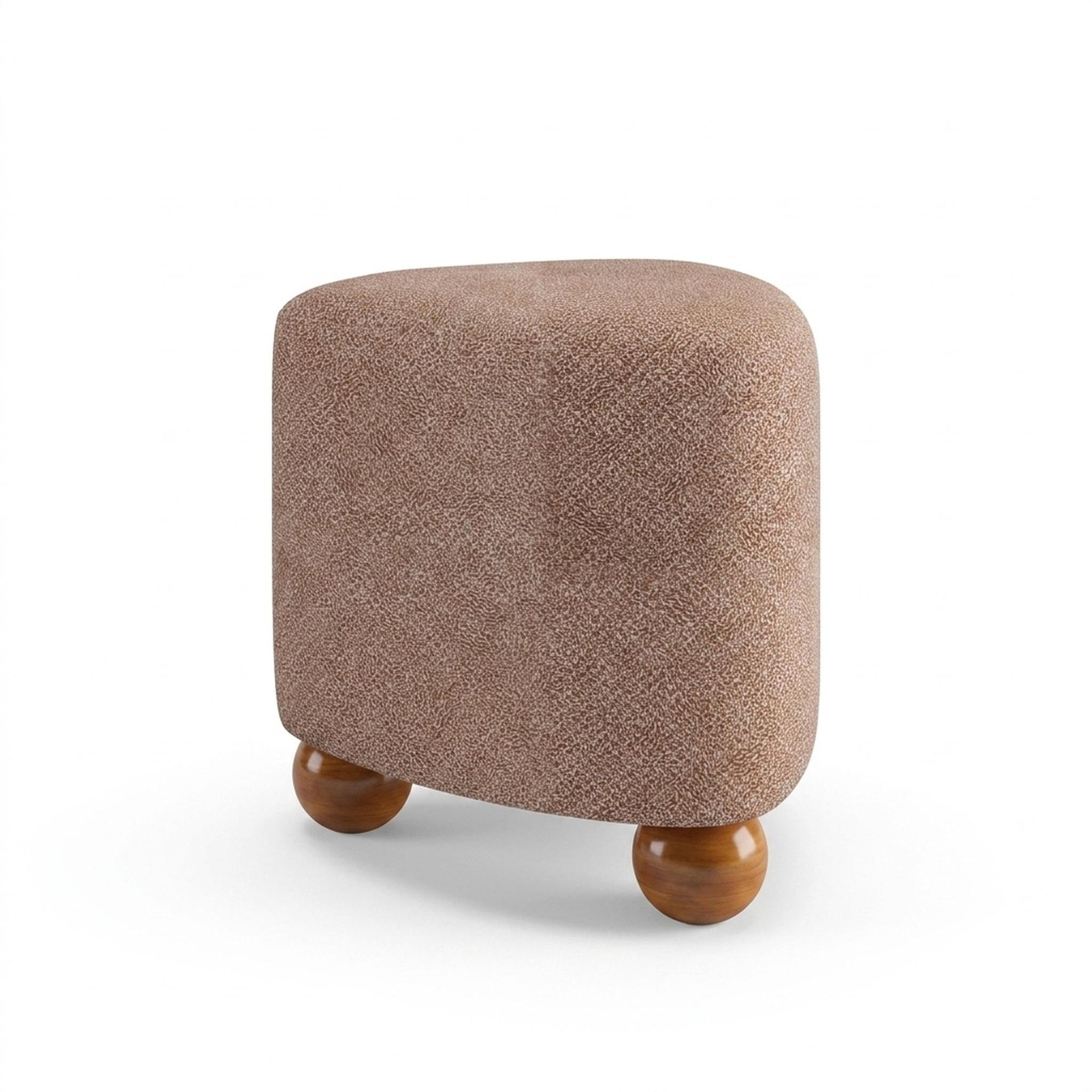 Hayden Home Premium Curved Triad Pouf, Warm Cedar Legs, Essential Ballet Slipper Upholstery