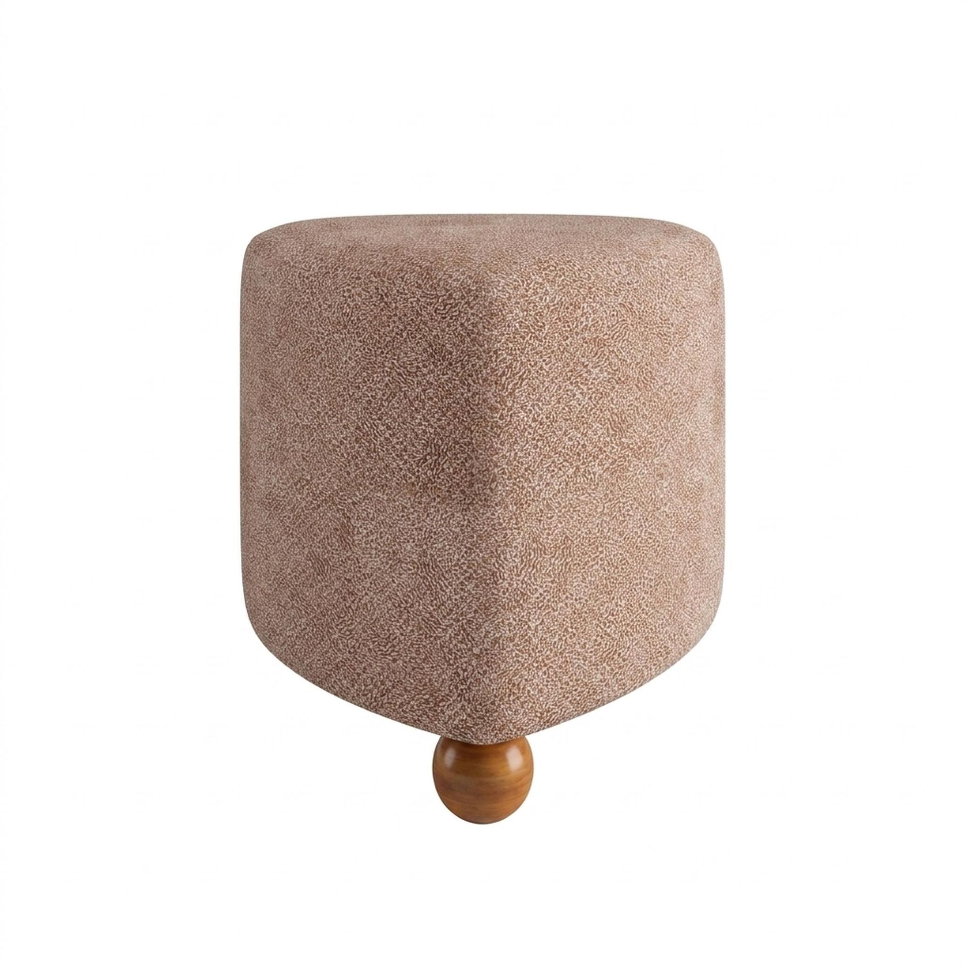 Hayden Home Premium Curved Triad Pouf, Warm Cedar Legs, Essential Ballet Slipper Upholstery