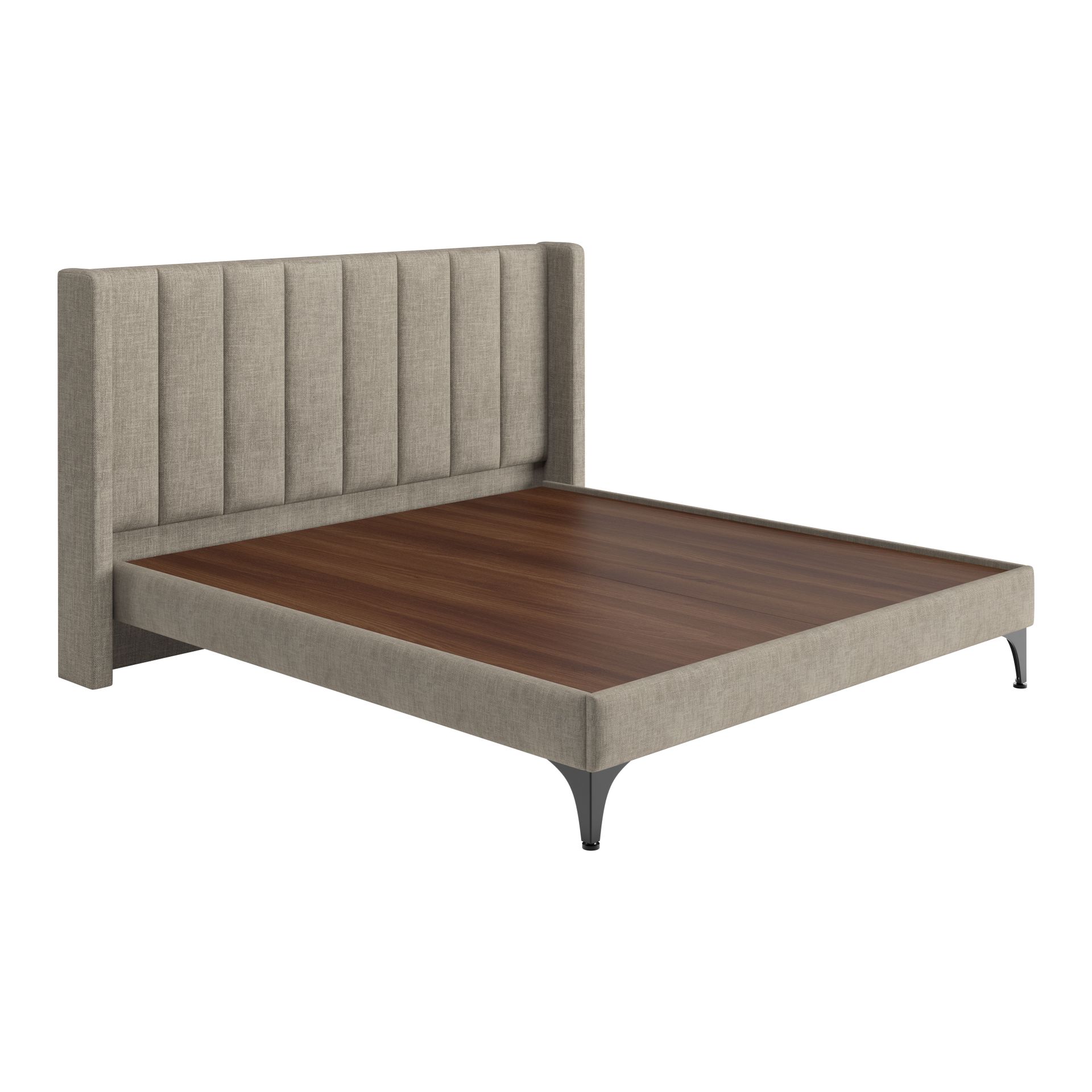 Hayden Home Premium Groove San Francisco Luxeline Upholstered Bed, , King Size, , Essential Chestnut Brown Upholstery