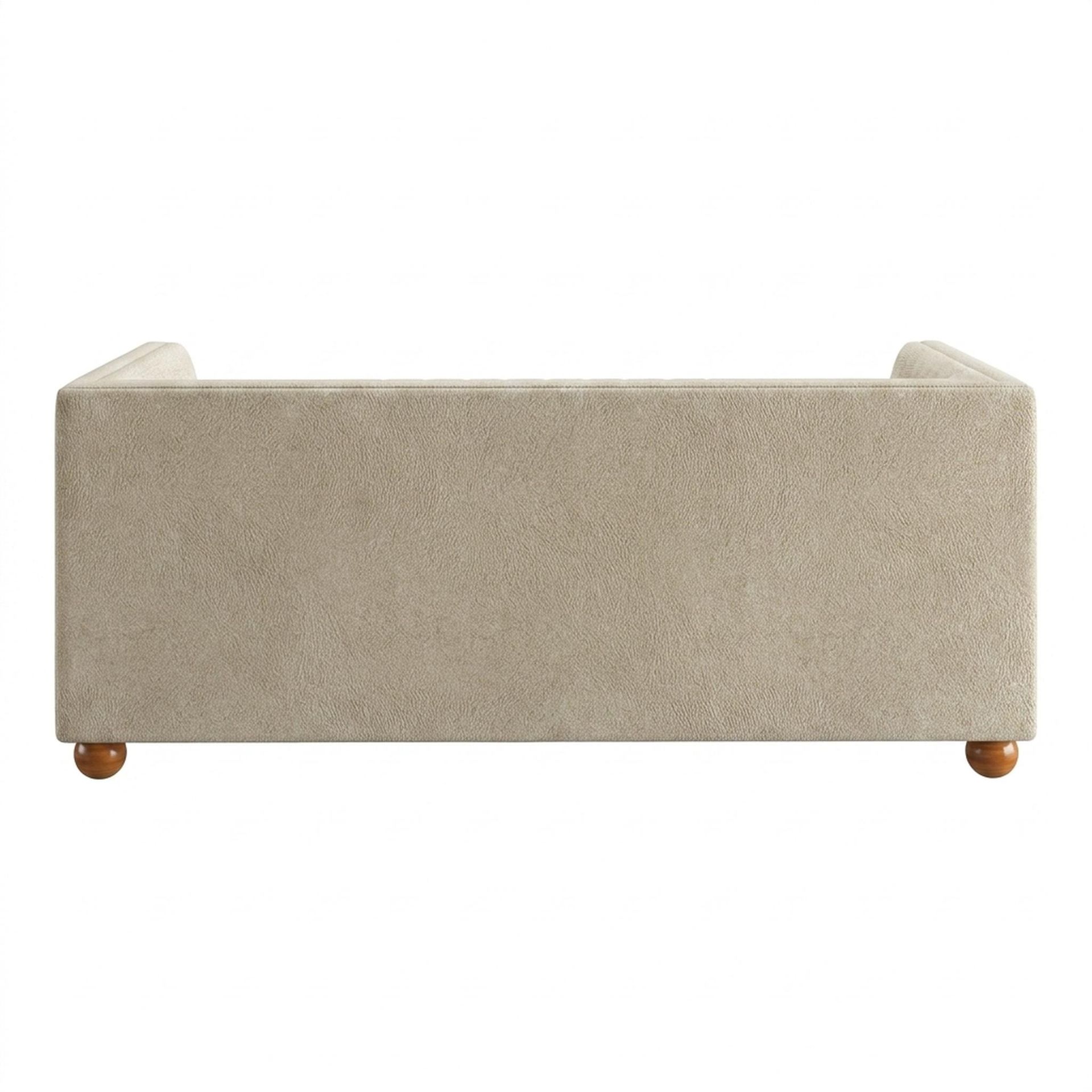 Hayden Home Premium Grove Gather Sofa Bed, Warm Cedar Legs, Essential Sand Upholstery
